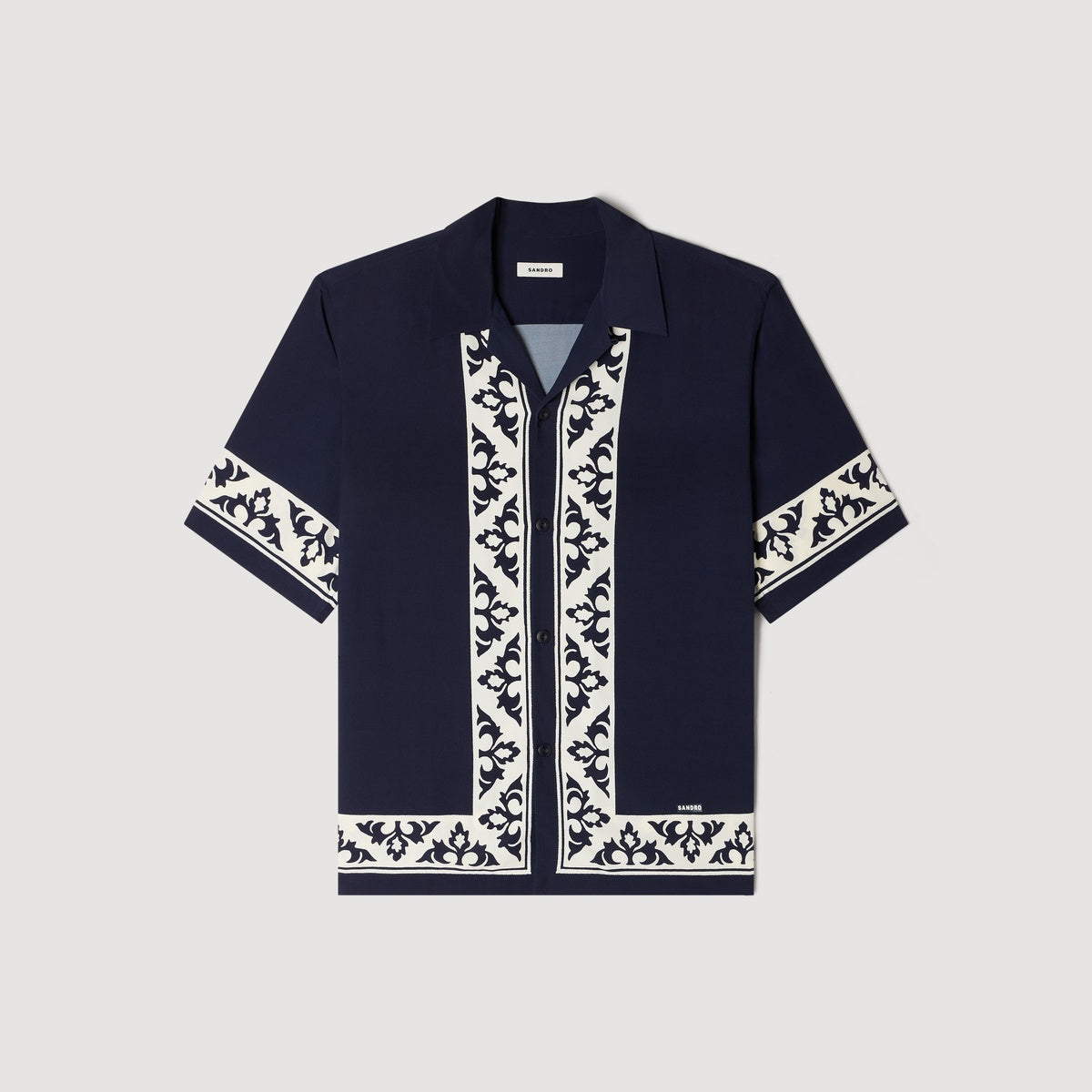 Camisa fluida estampado contraste