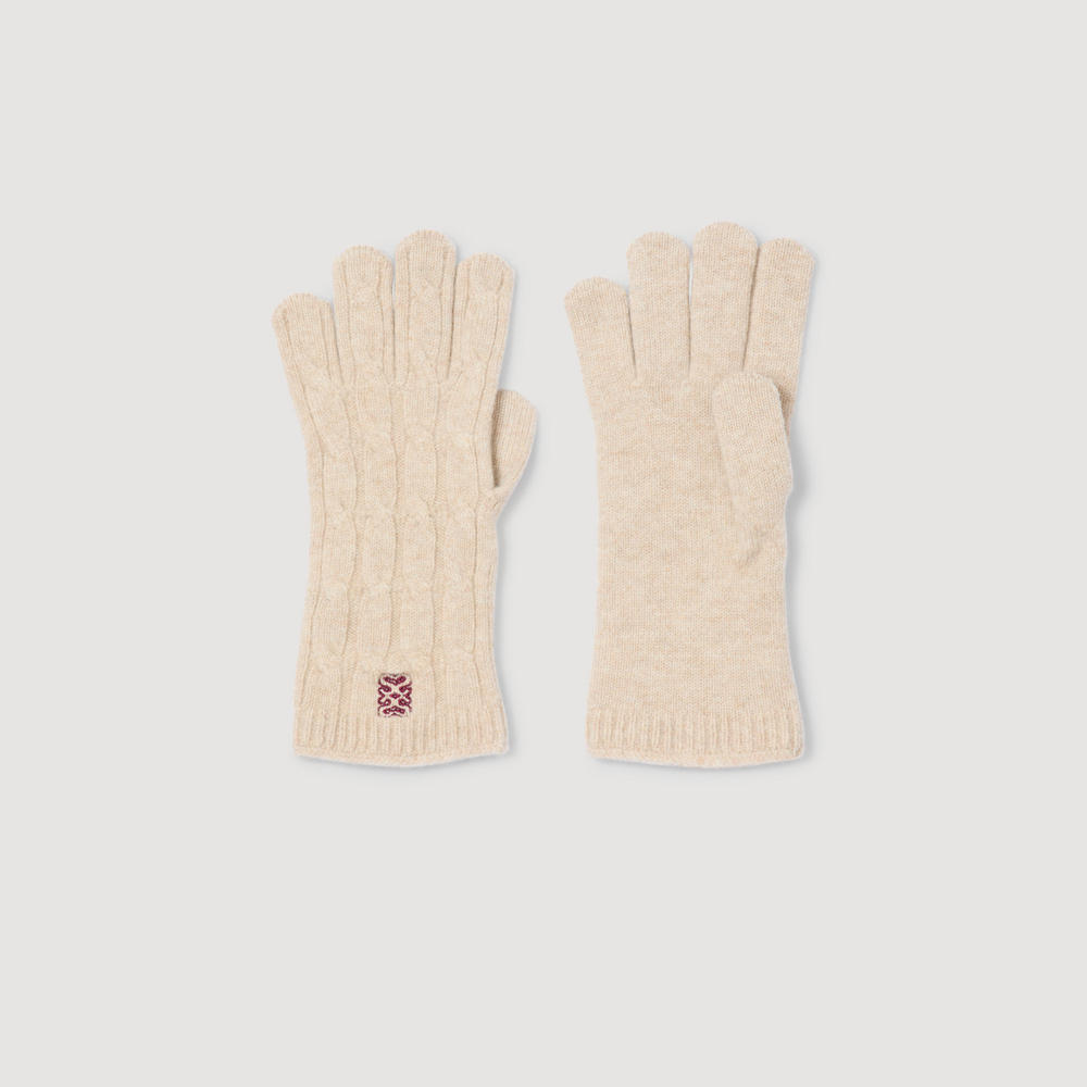 Guantes de punto trenzado