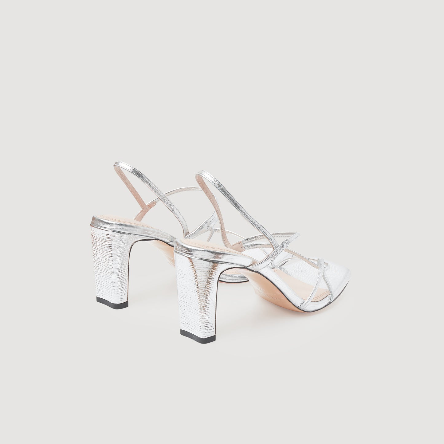 Sandalias de piel metalizada