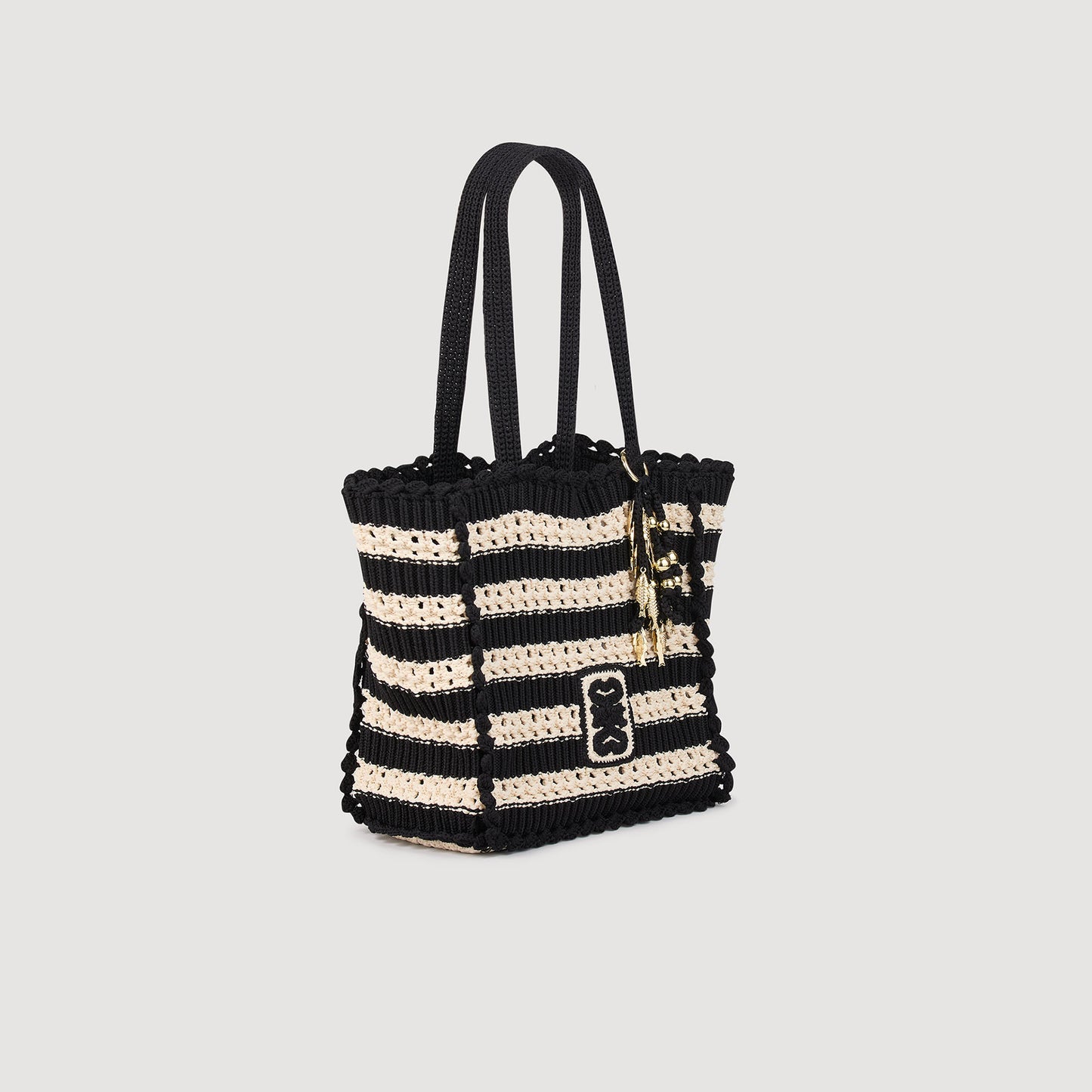 Bolso bicolor de ganchillo