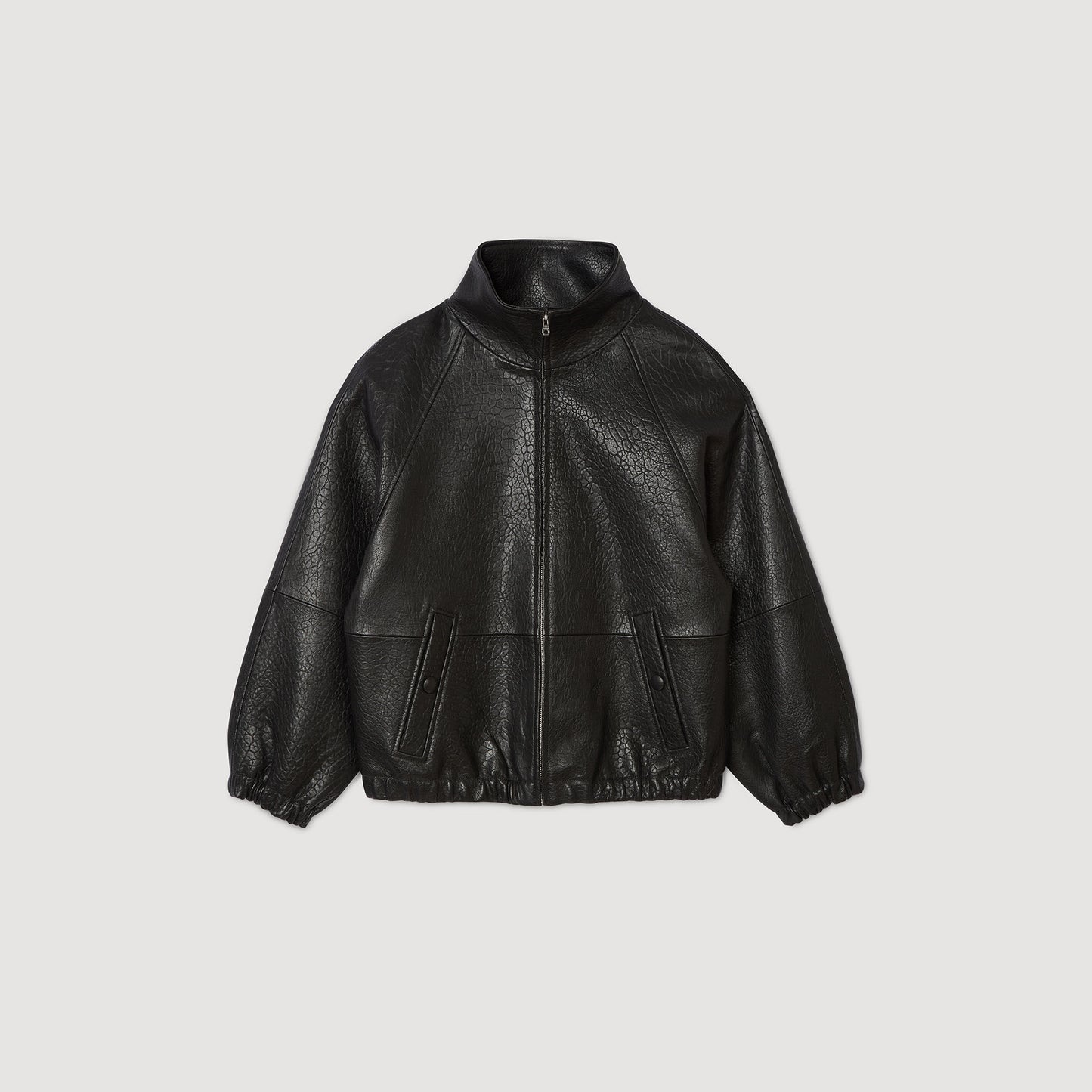 Cazadora de cuero oversize