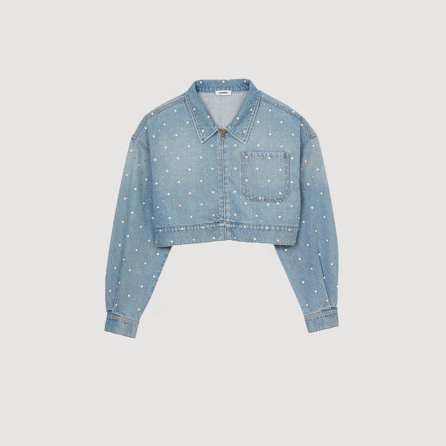 Cazadora vaquera con strass y perla
