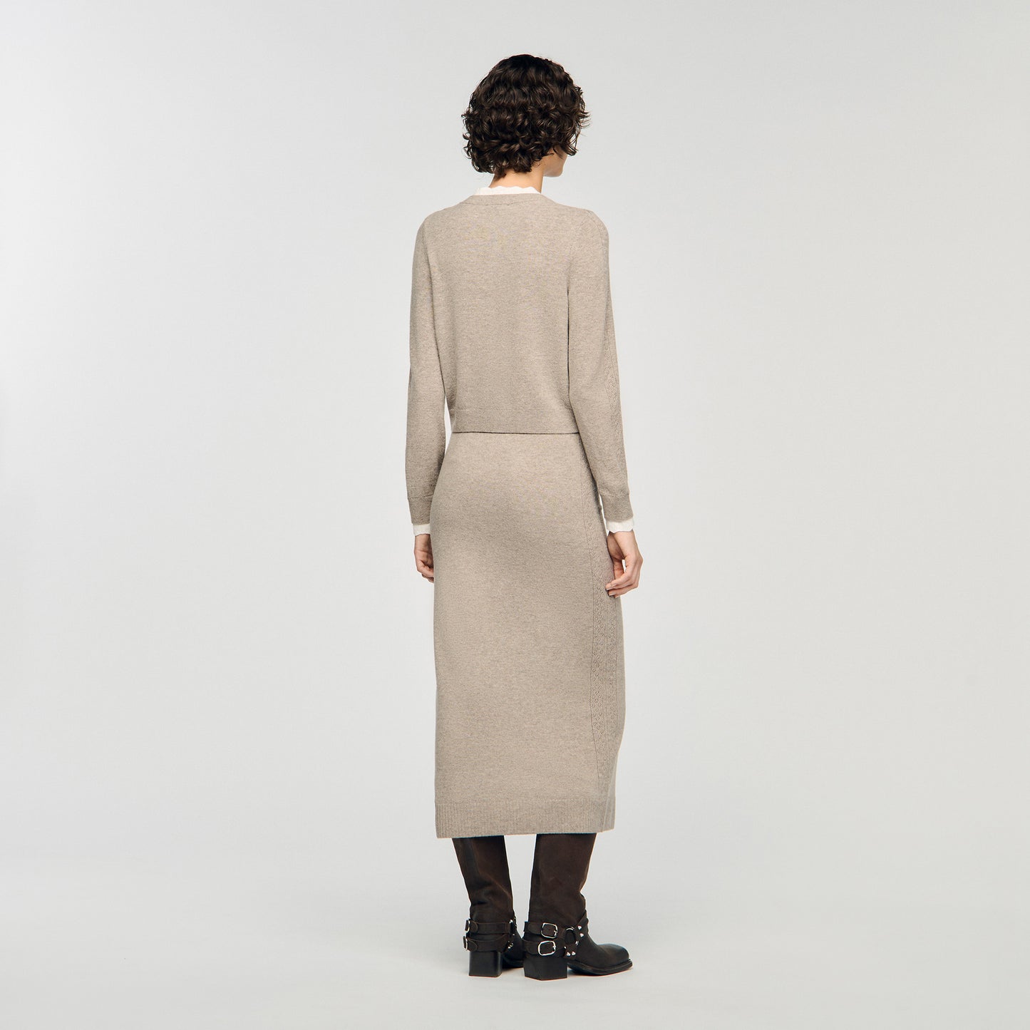 Cárdigan con cuello en contraste