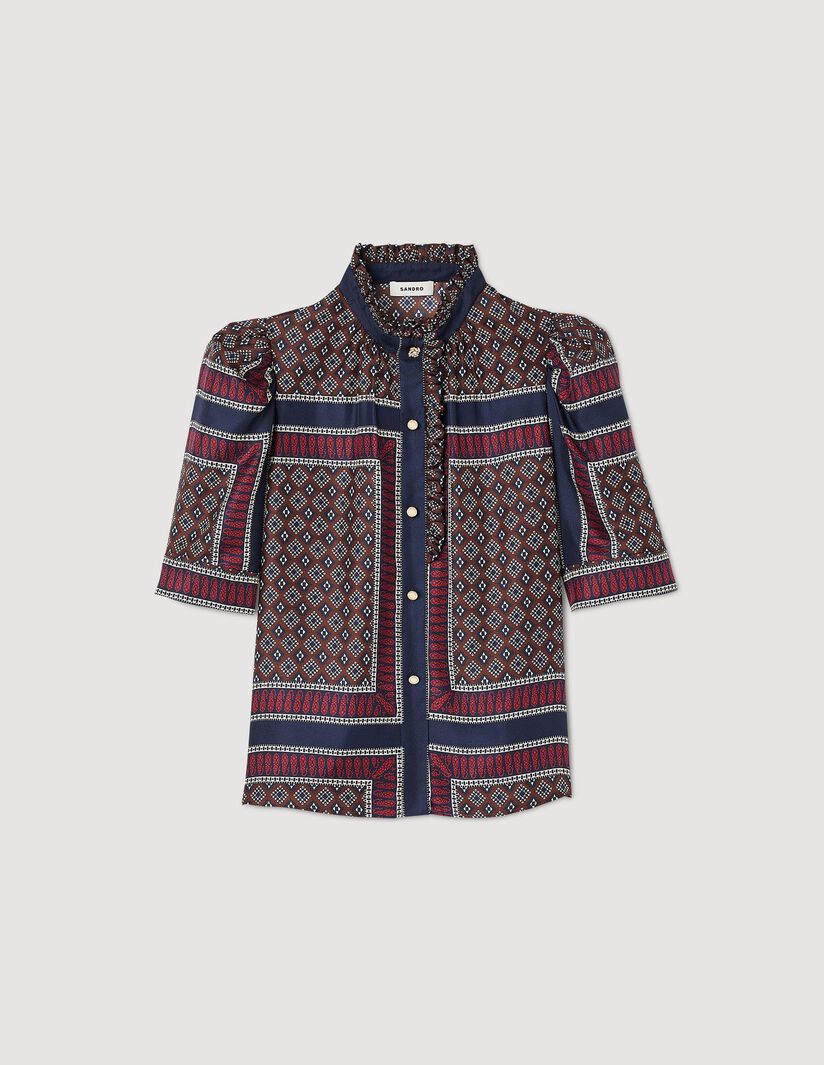 Camisa estampada de seda