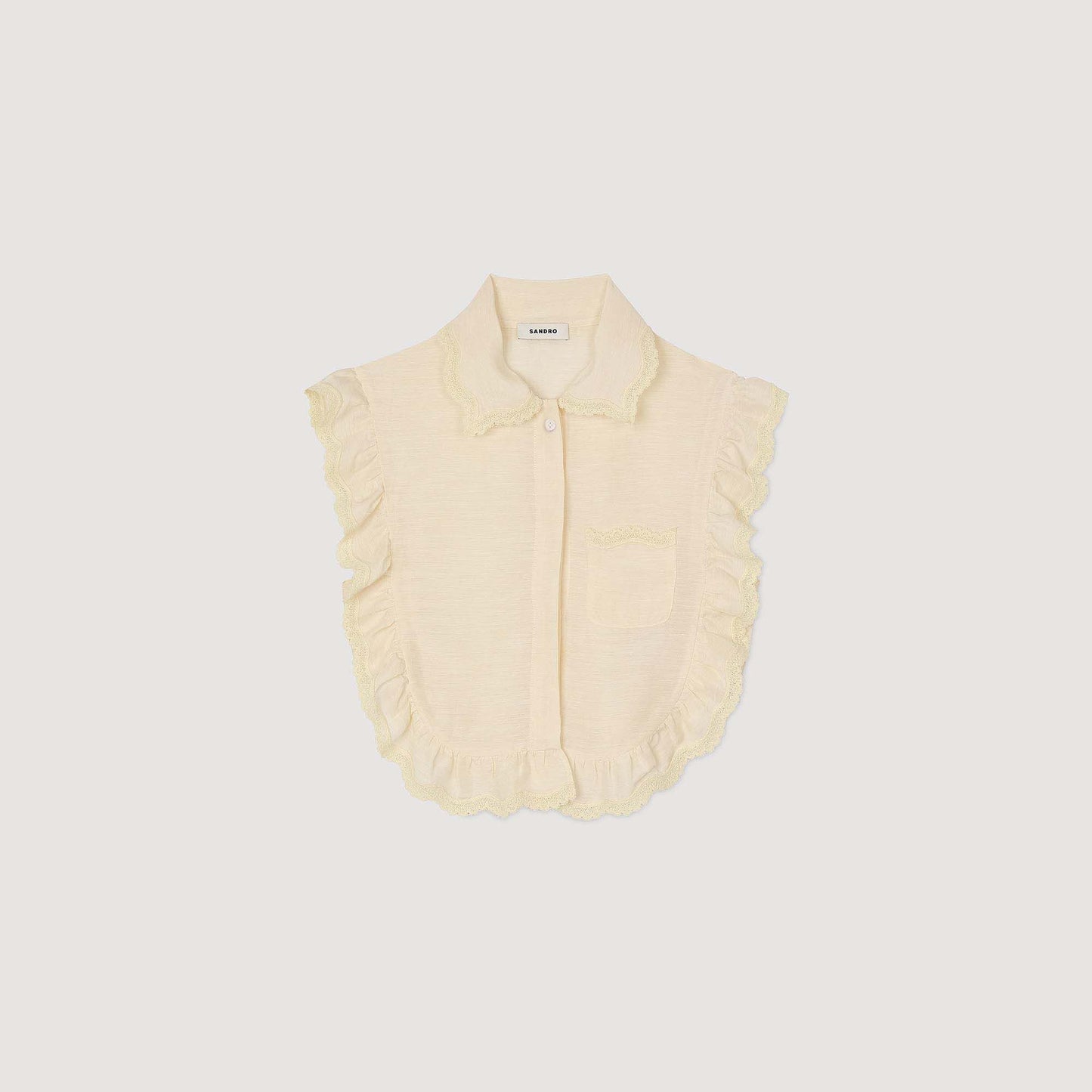 Cuello camisero con encaje