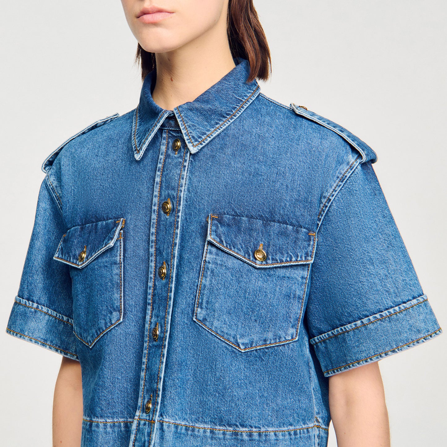 Camisa corta de denim