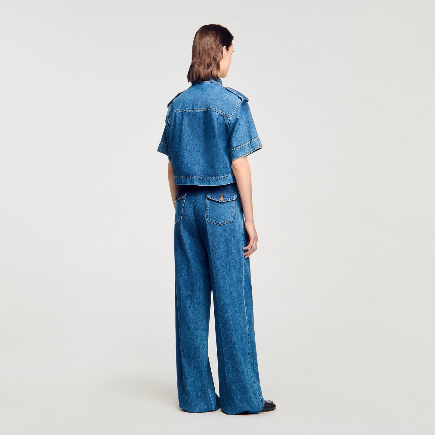 Camisa corta de denim