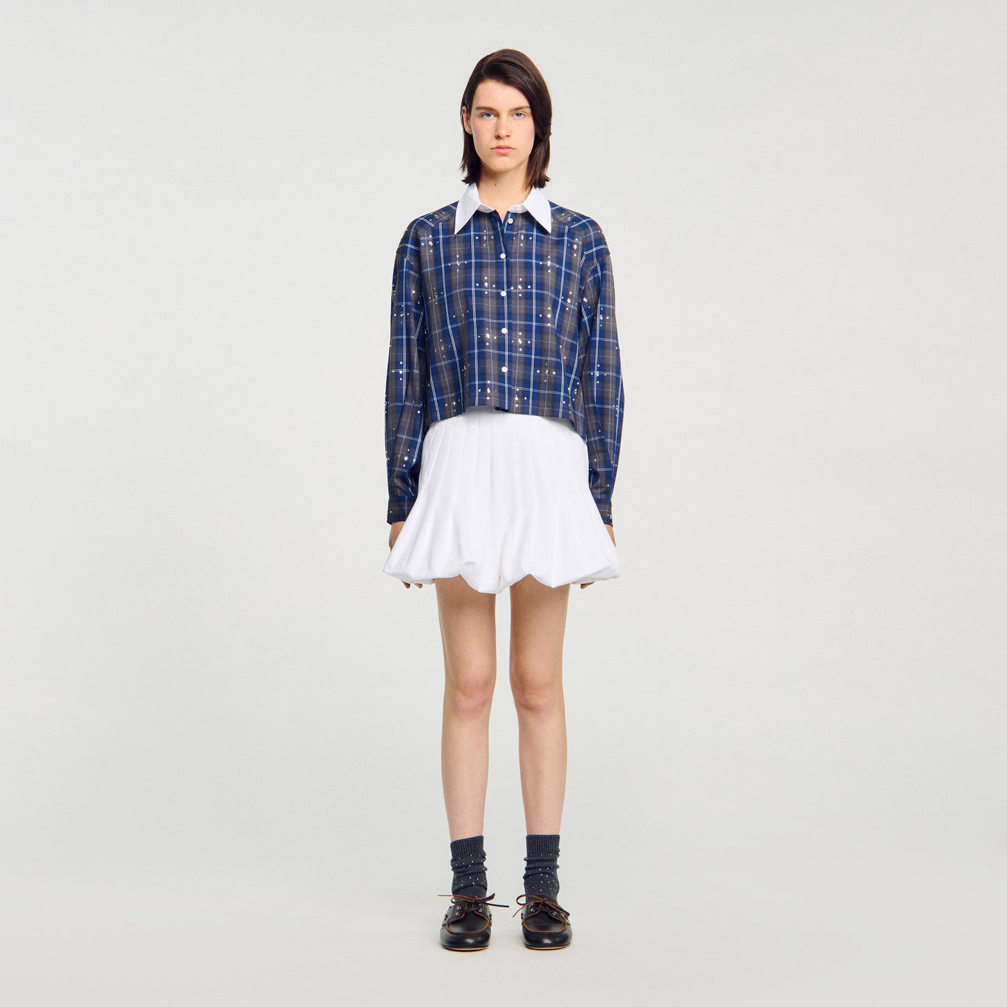Camisa a cuadros con strass