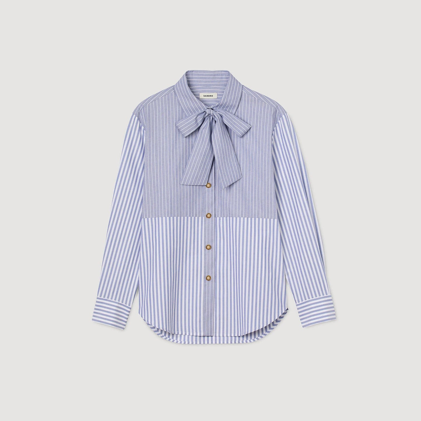 Camisa con corbata a rayas