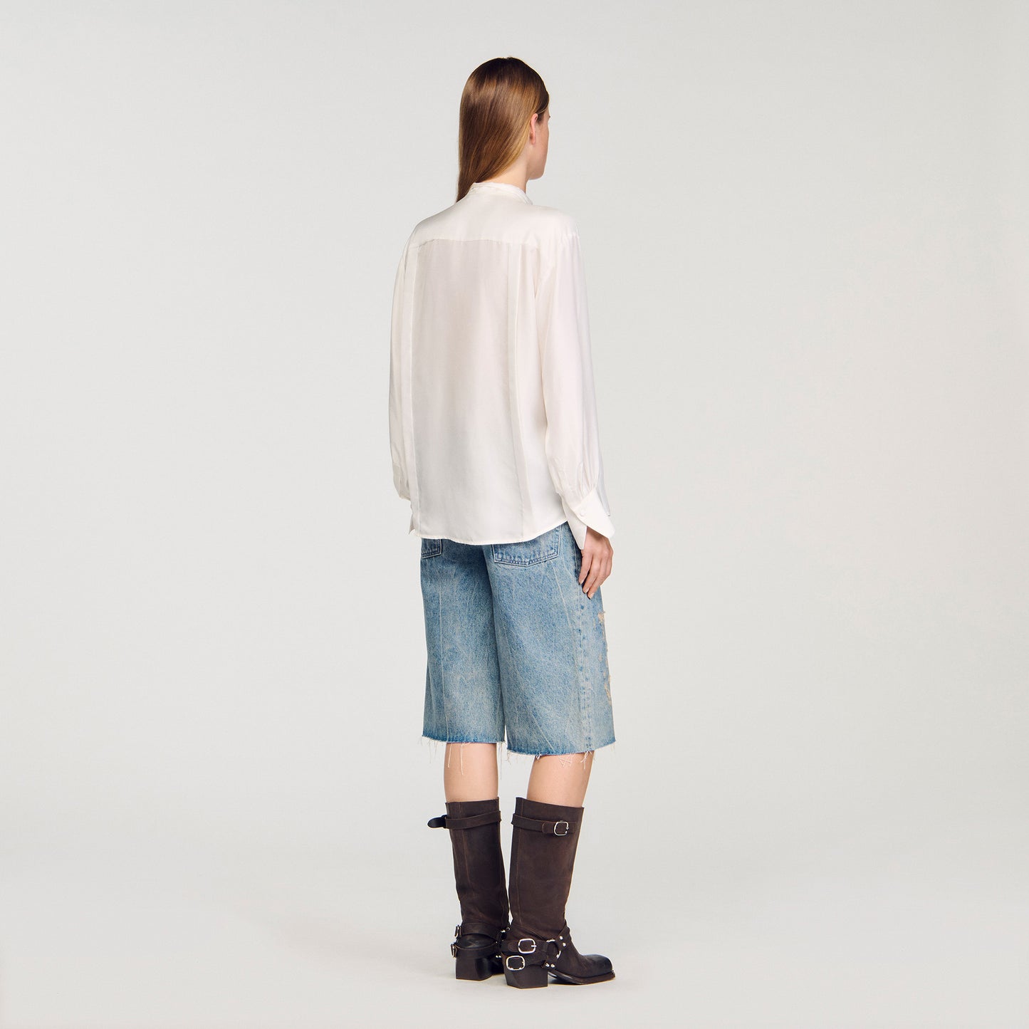 Camisa de seda con lavallière