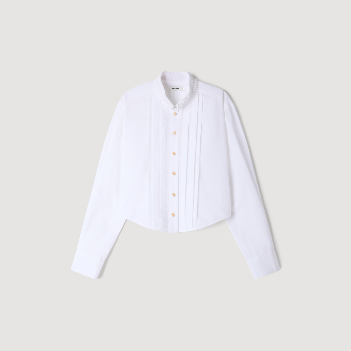 Camisa plisada con cuello origami
