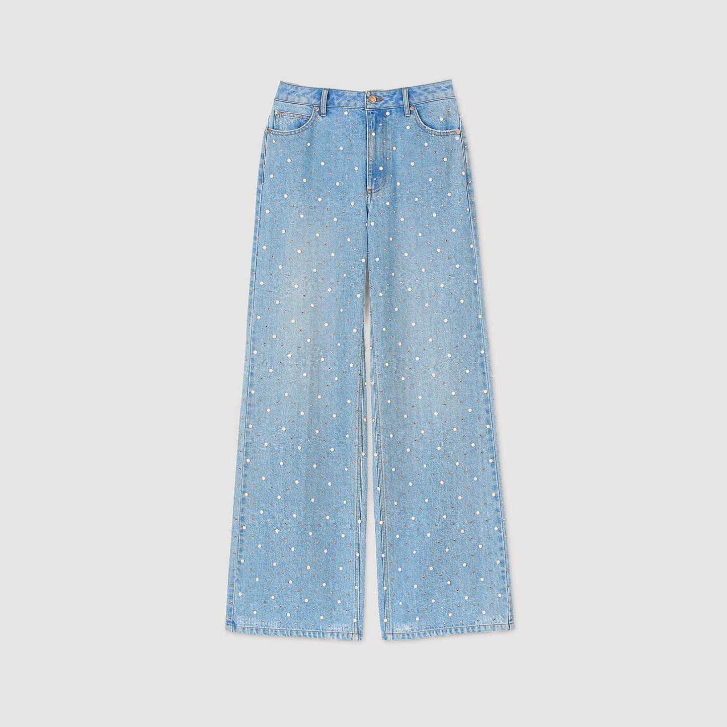 Vaquero con strass y perlas