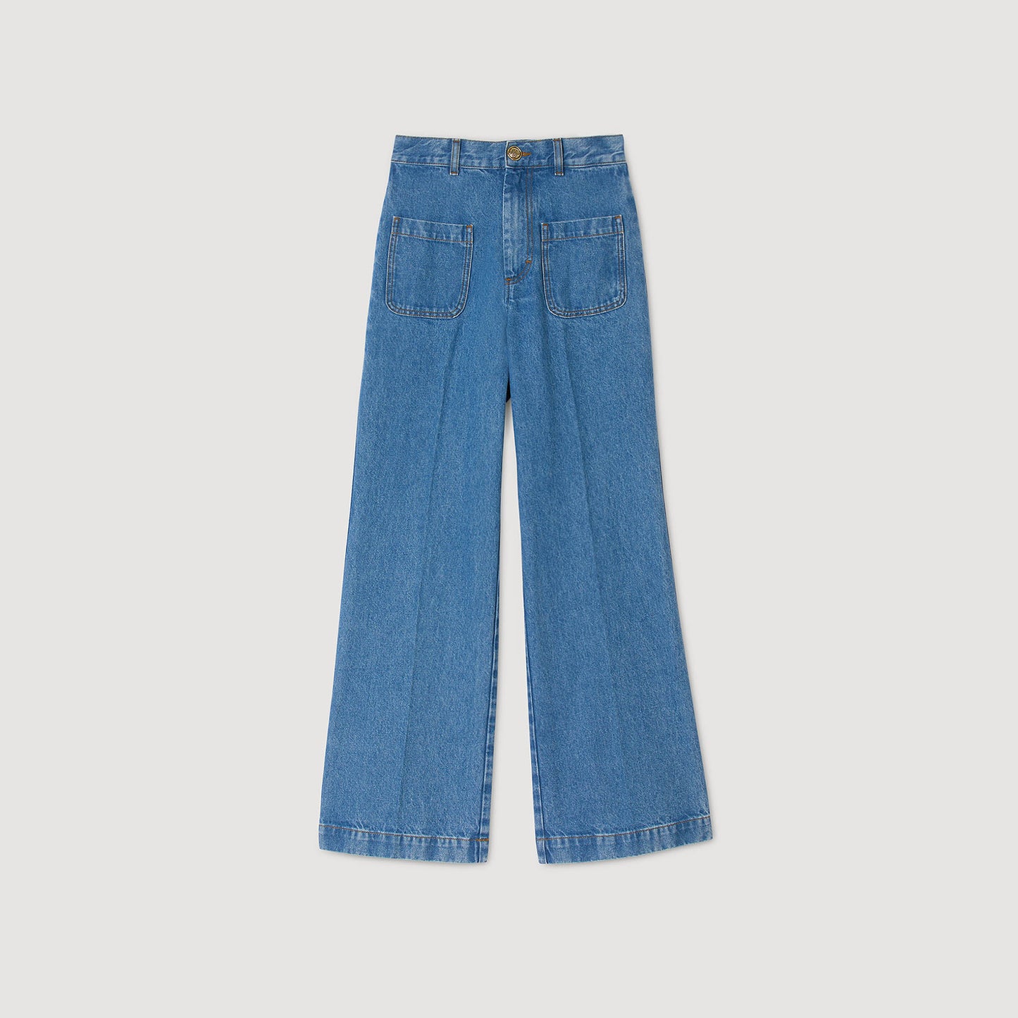 Vaquero ancho de talle alto