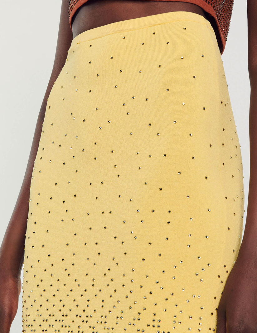 Falda midi sublimada con strass