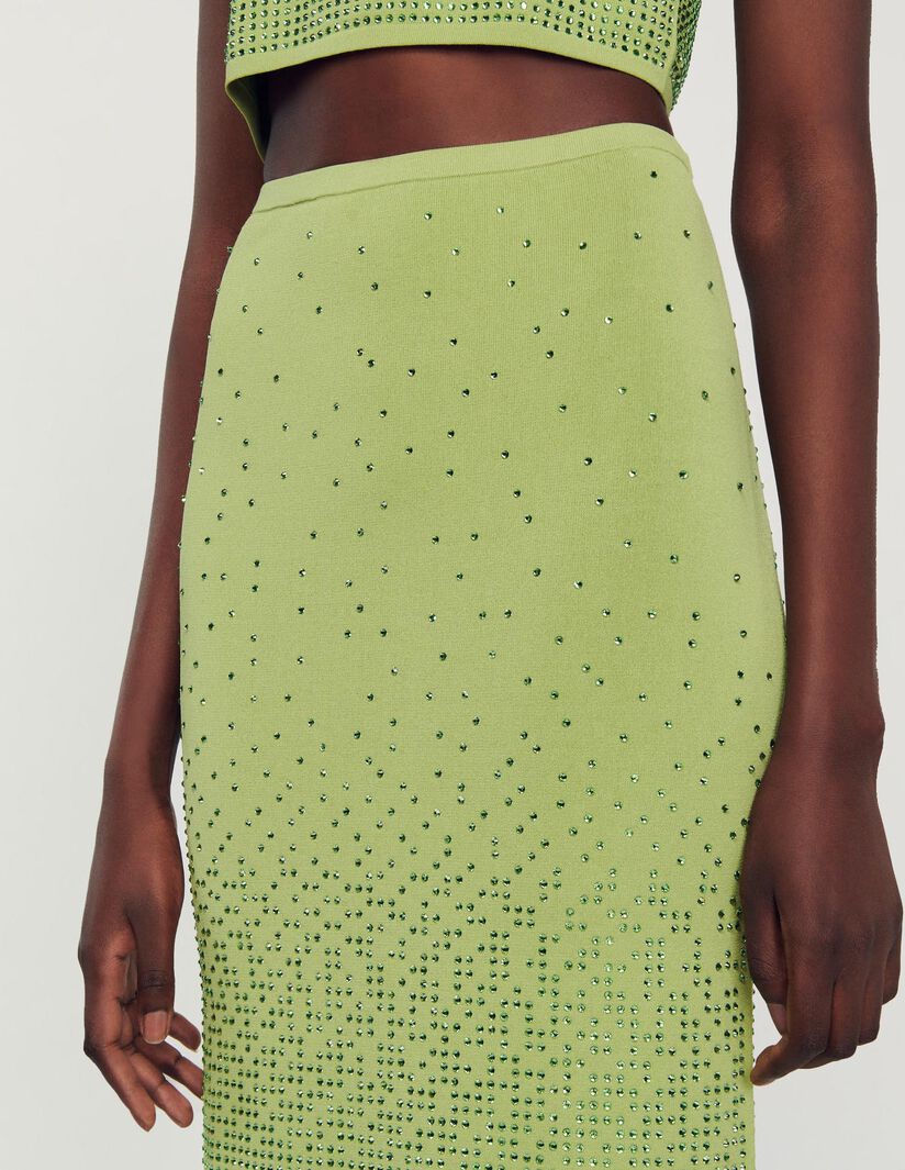 Falda midi sublimada con strass