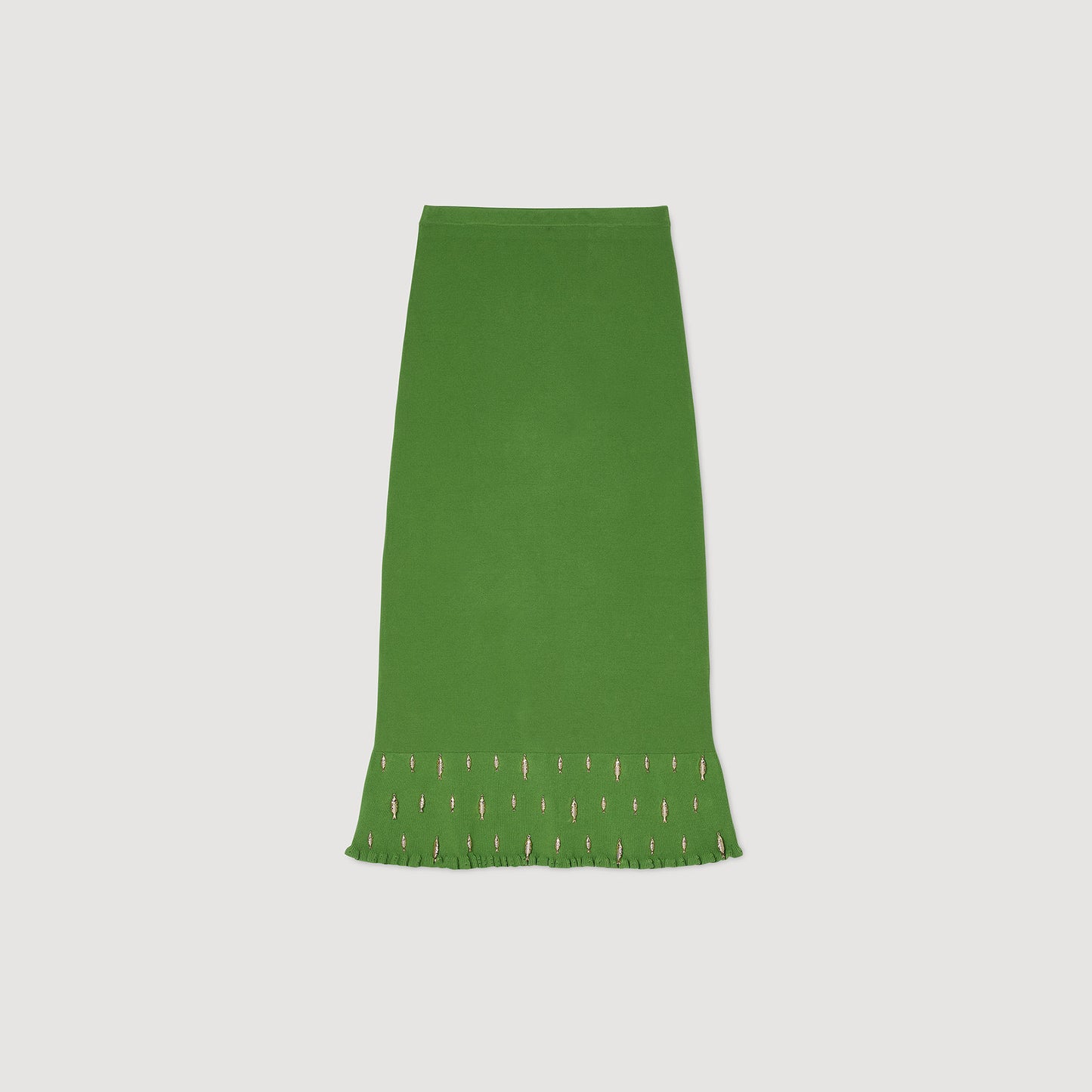 Falda larga de punto con colgantes