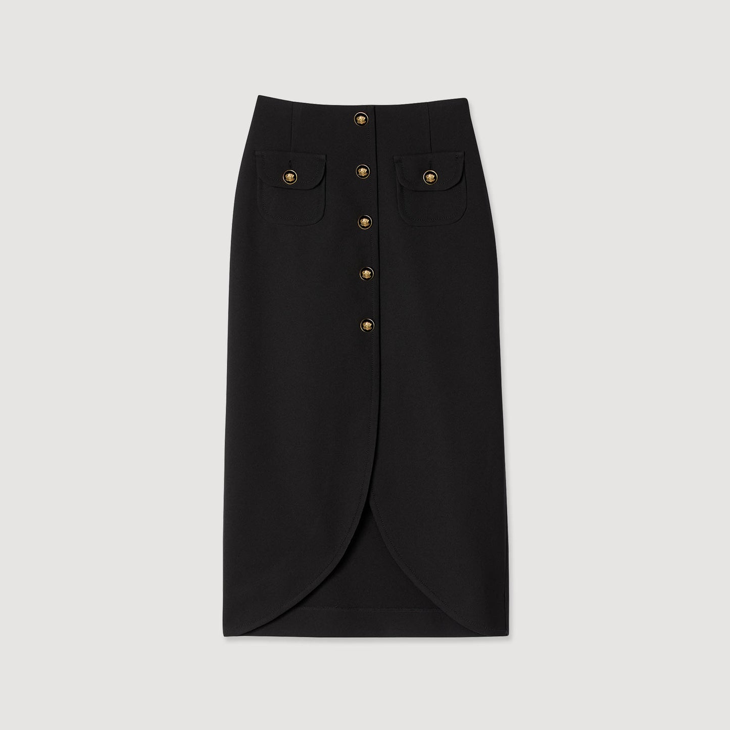 Falda midi con botones