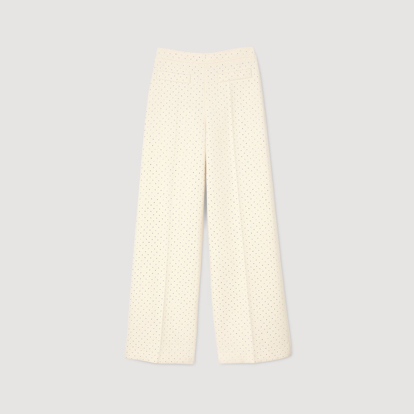 Pantalón de tweed con strass
