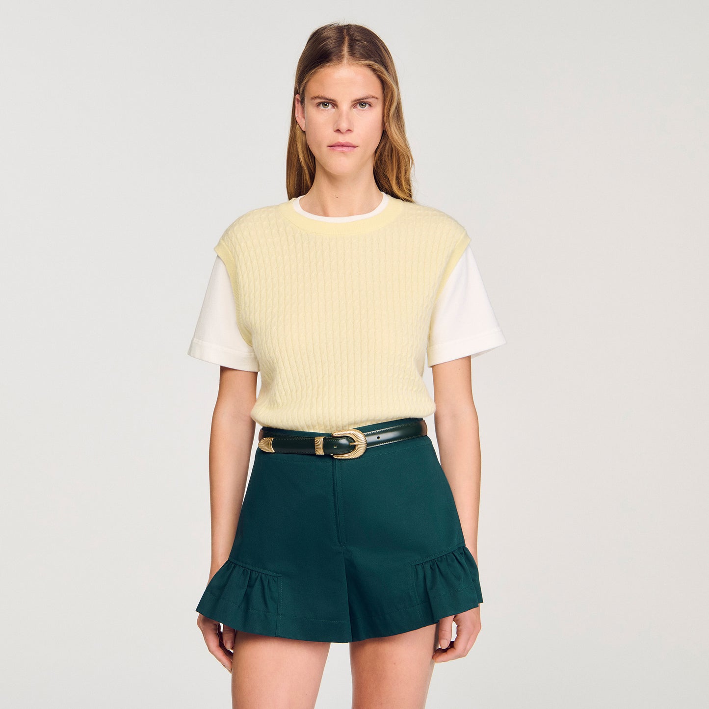 Jersey de punto de dos materiales