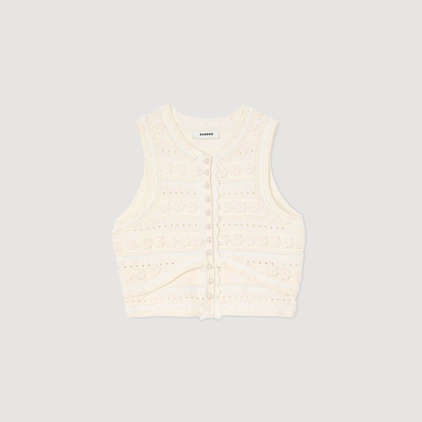 Jersey corto con ganchillo