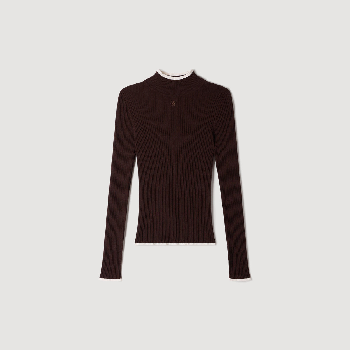 Jersey cuello vuelto de canalé
