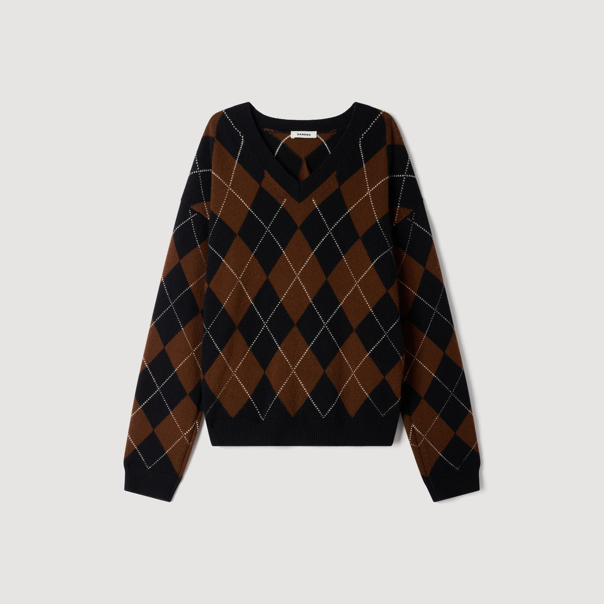 Jersey de rombos con strass