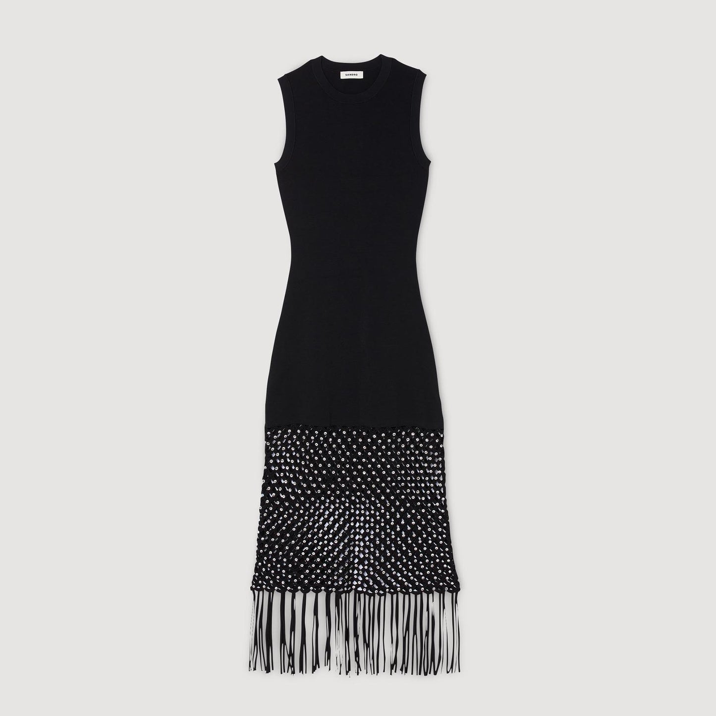 Vestido de punto con flecos