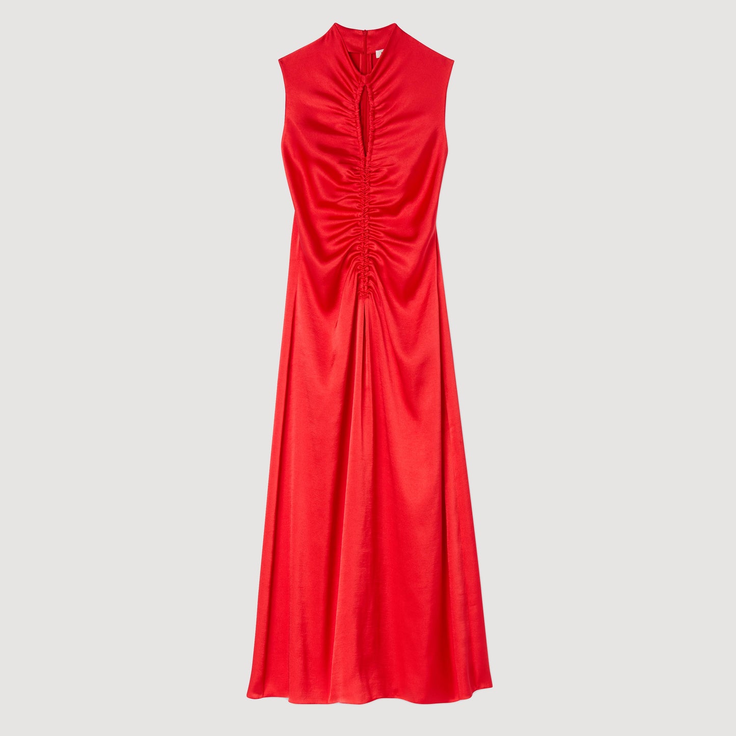 Vestido drapeado de raso