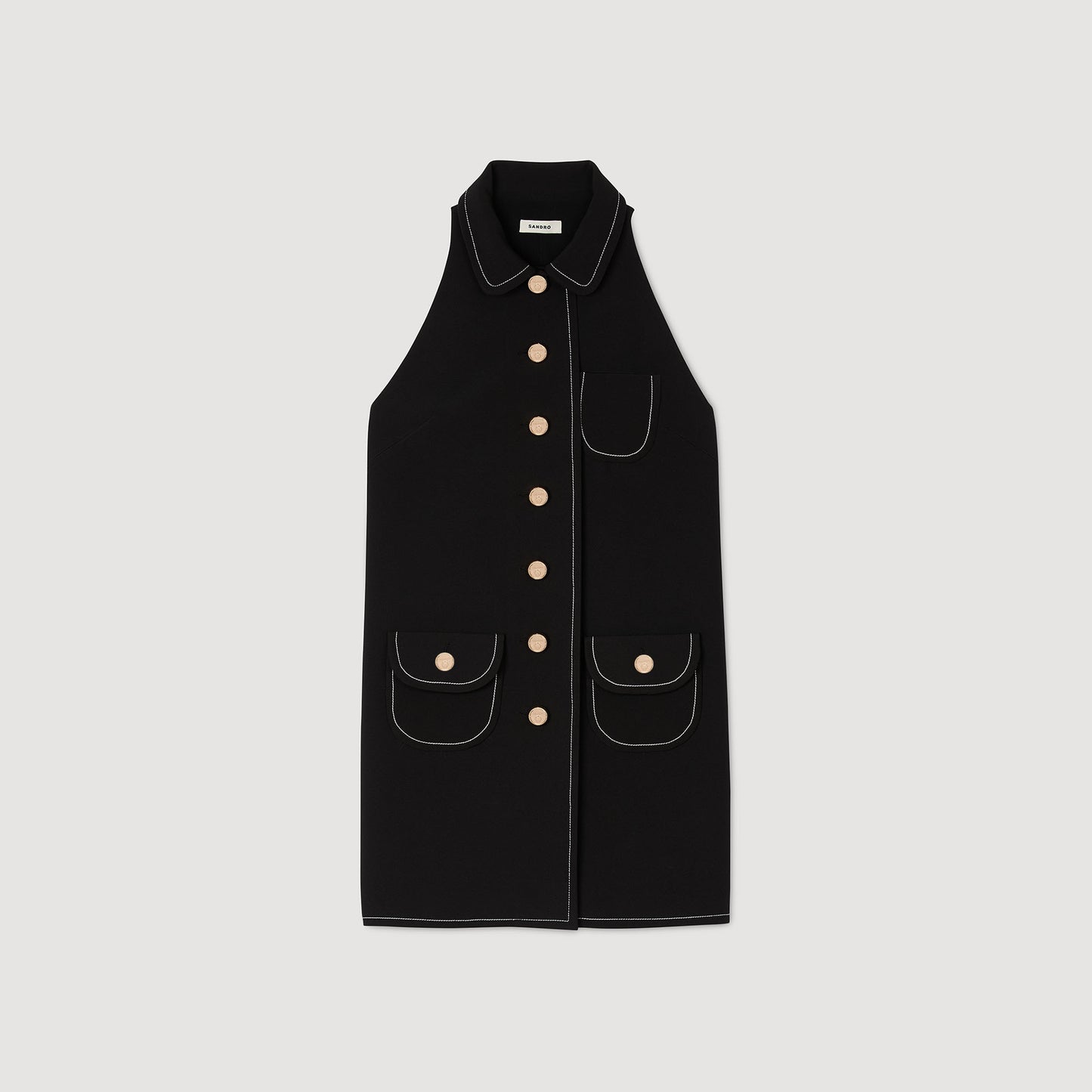 Vestido corto con cuello bebé