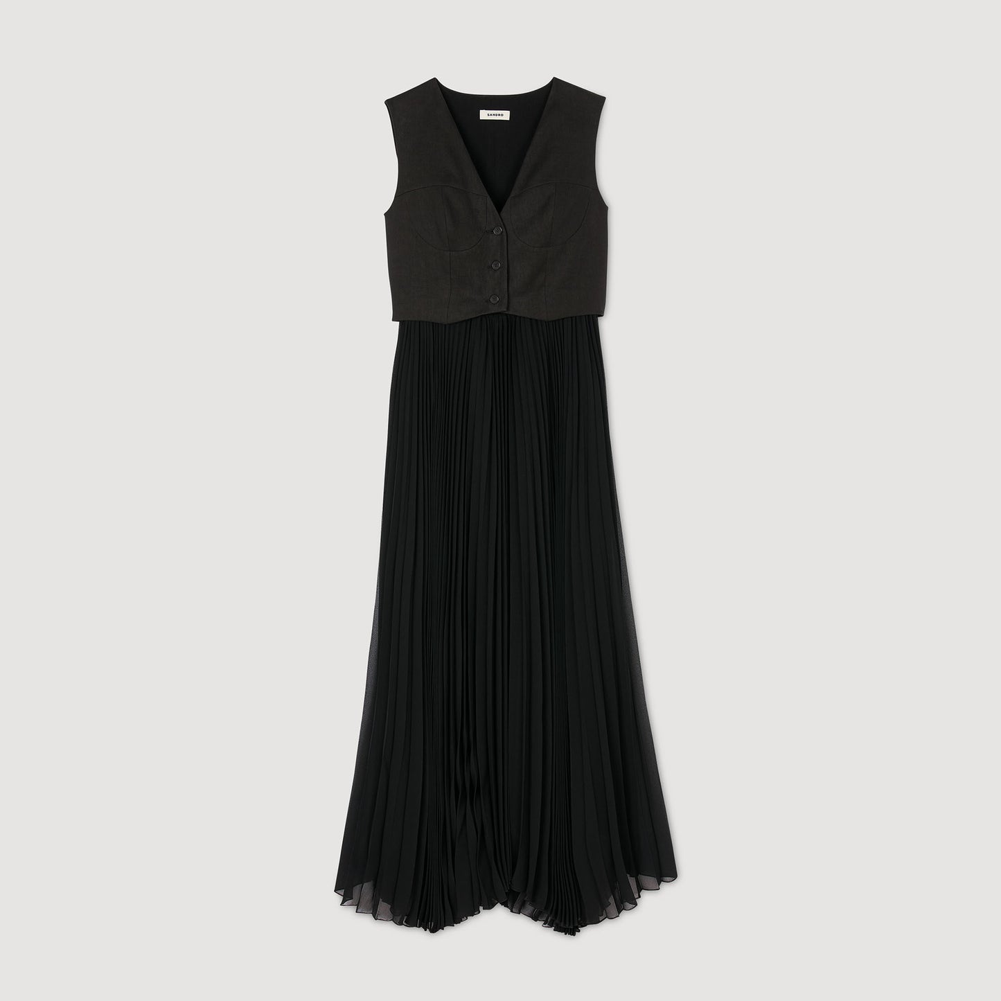 Vestido largo plisado