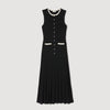 Vestido largo con detalles de ganchillo