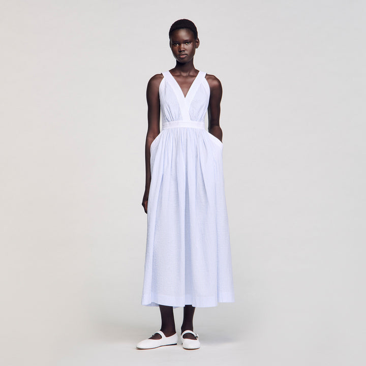 Vestido largo a rayas