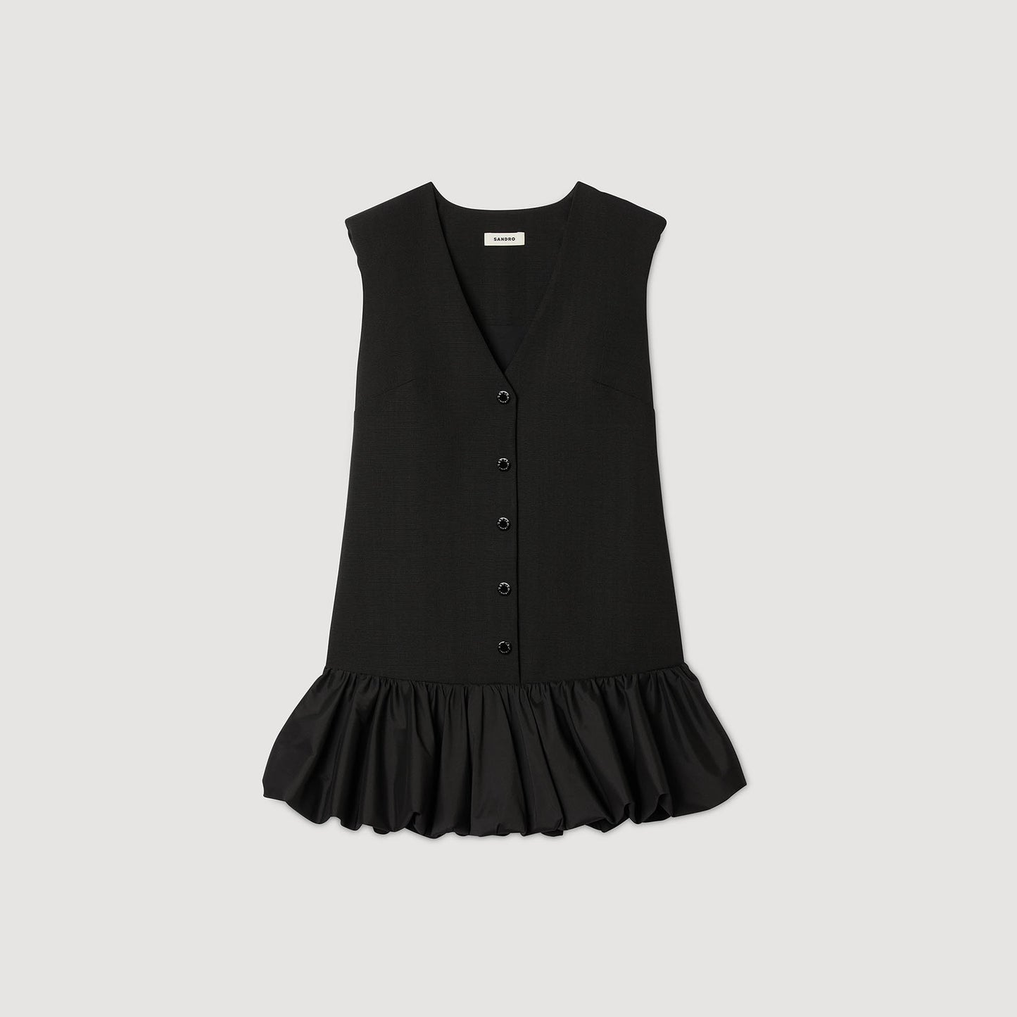 Vestido corto de sastre con volante