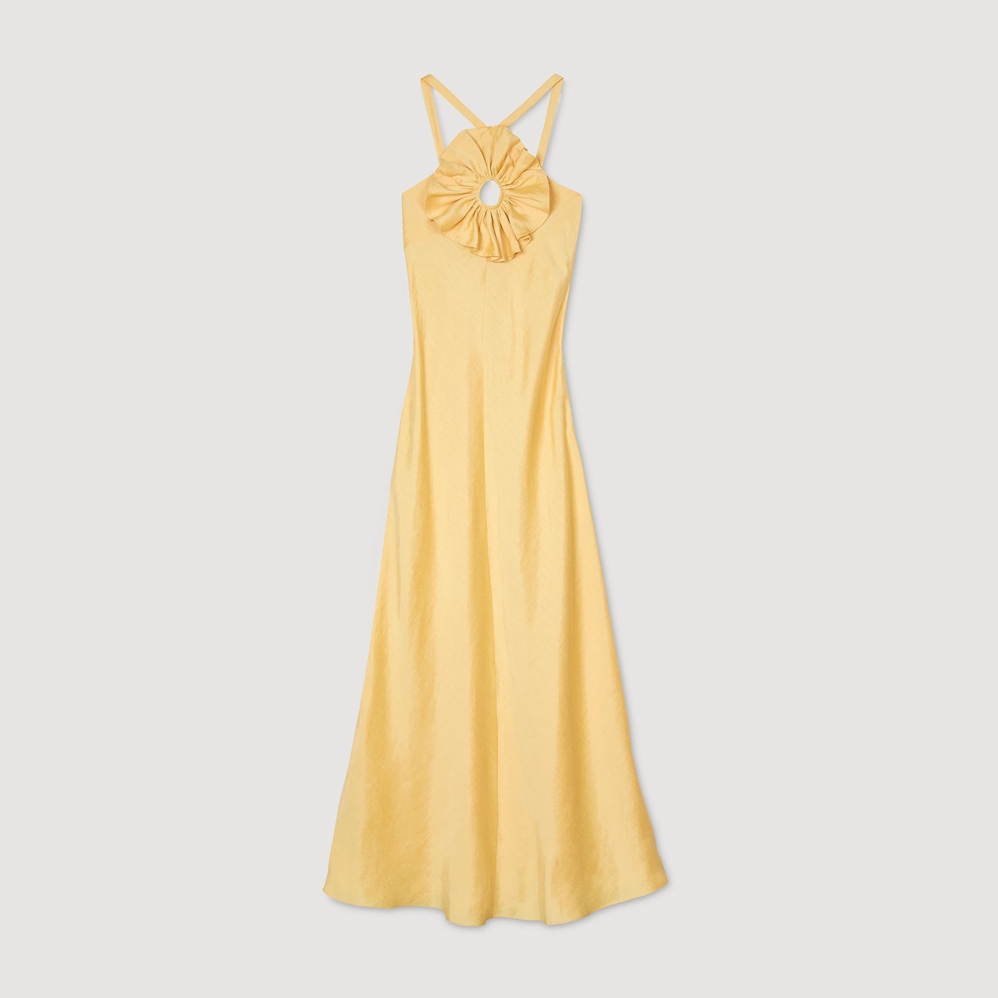 Vestido largo con volante