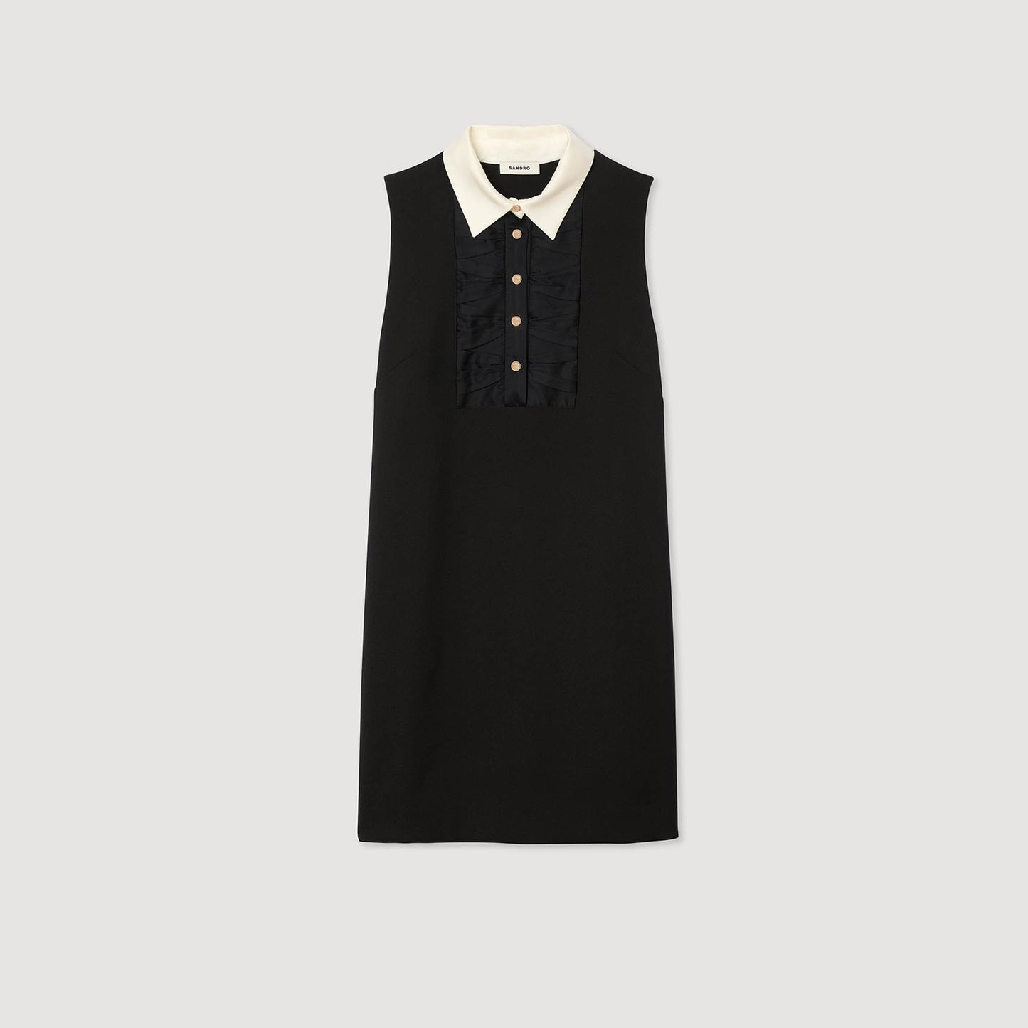 Vestido corto de cuello contrastado