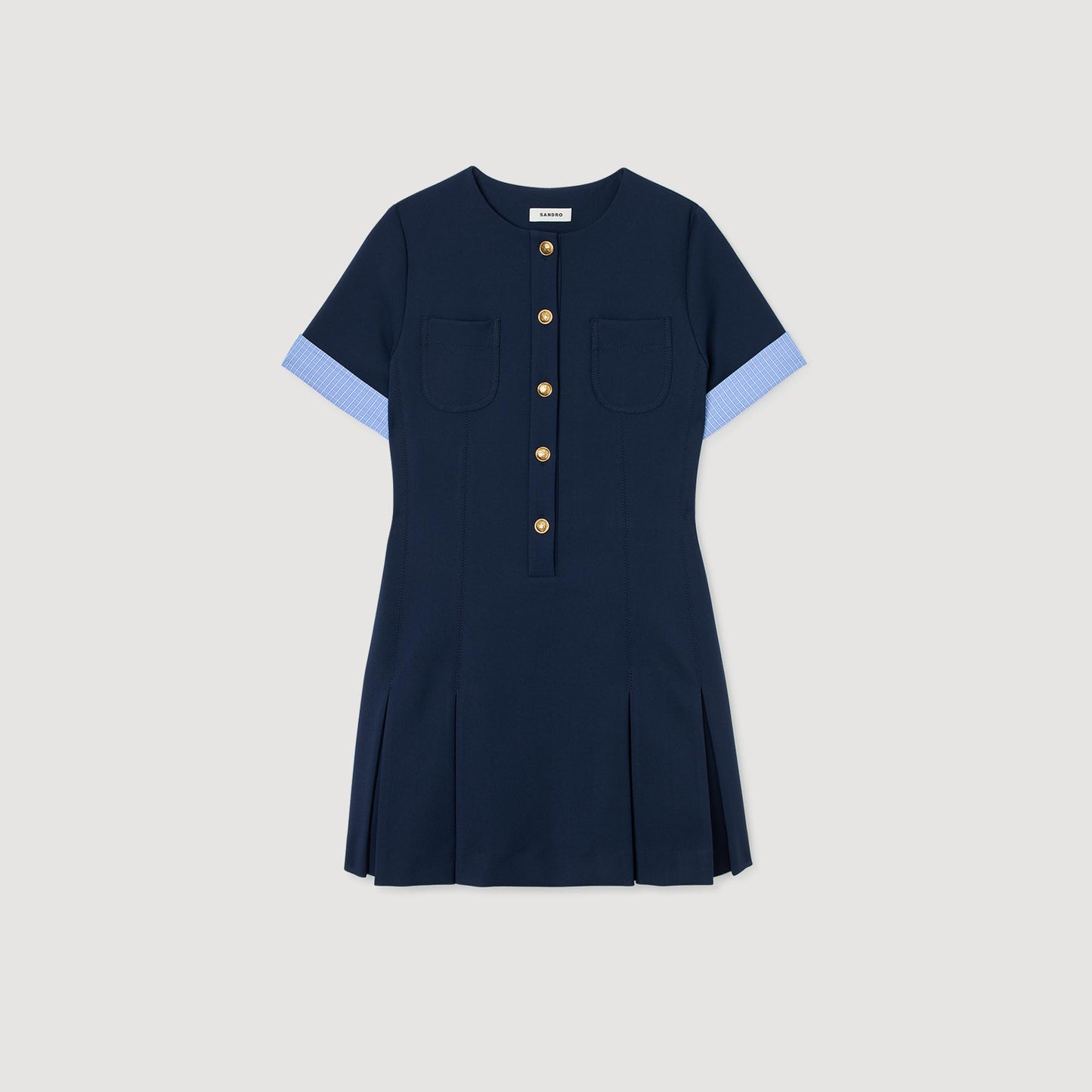 Vestido corto plisado