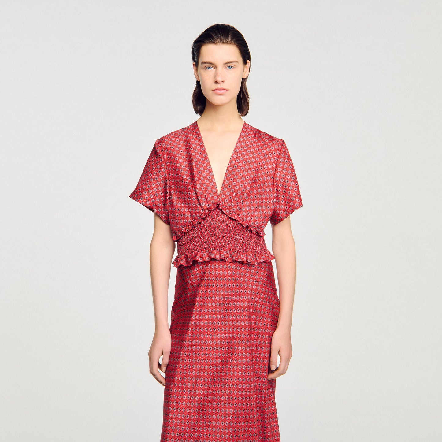 Vestido largo estampado pañuelo