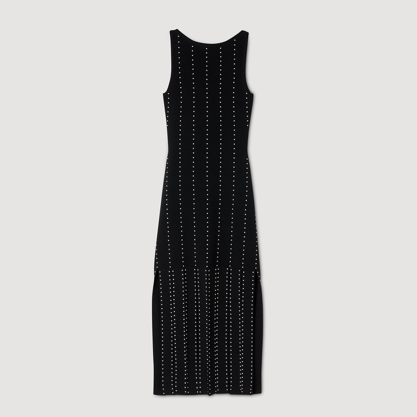 Vestido largo de punto con flecos