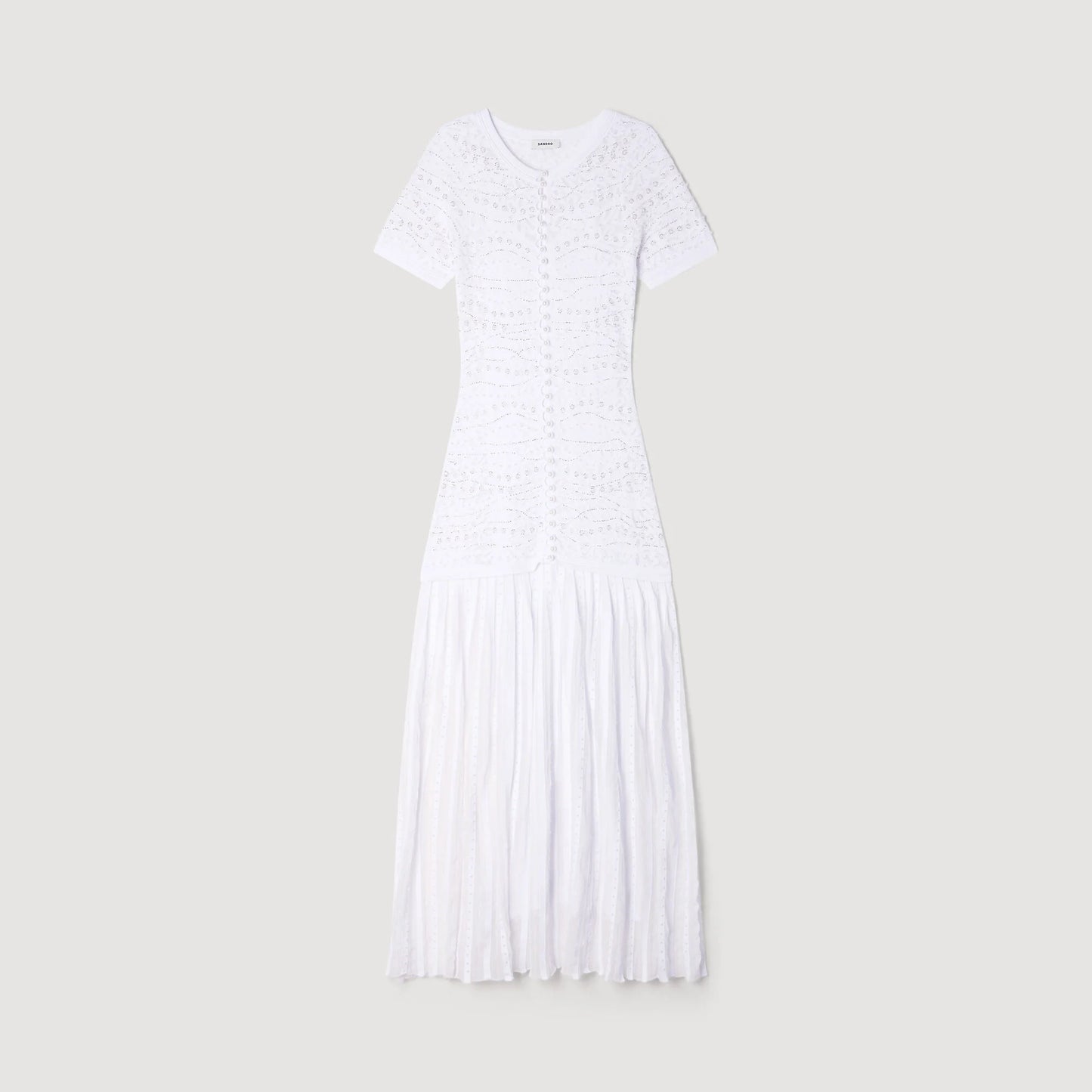 Vestido largo de punto con pedrería