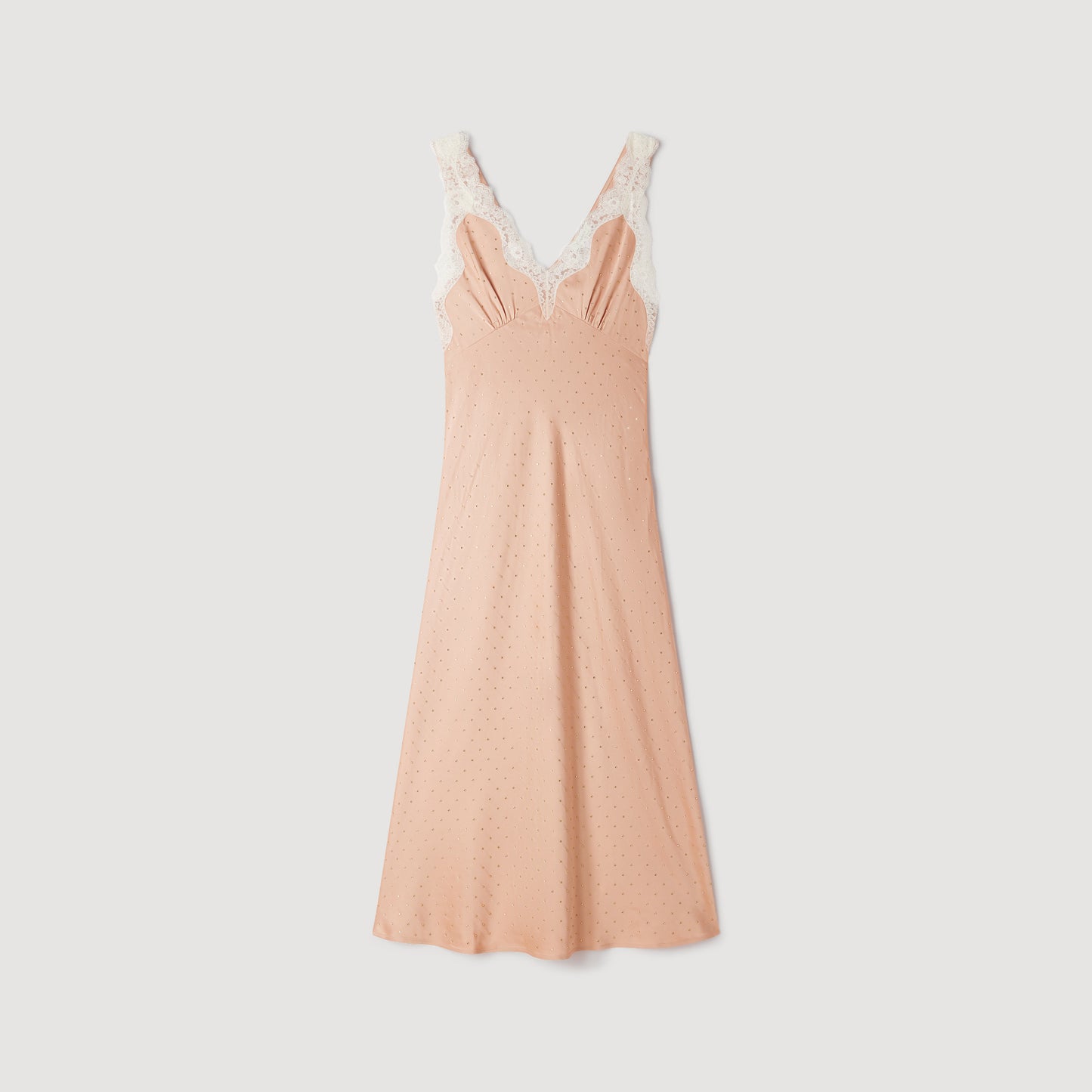 Vestido lencero con strass