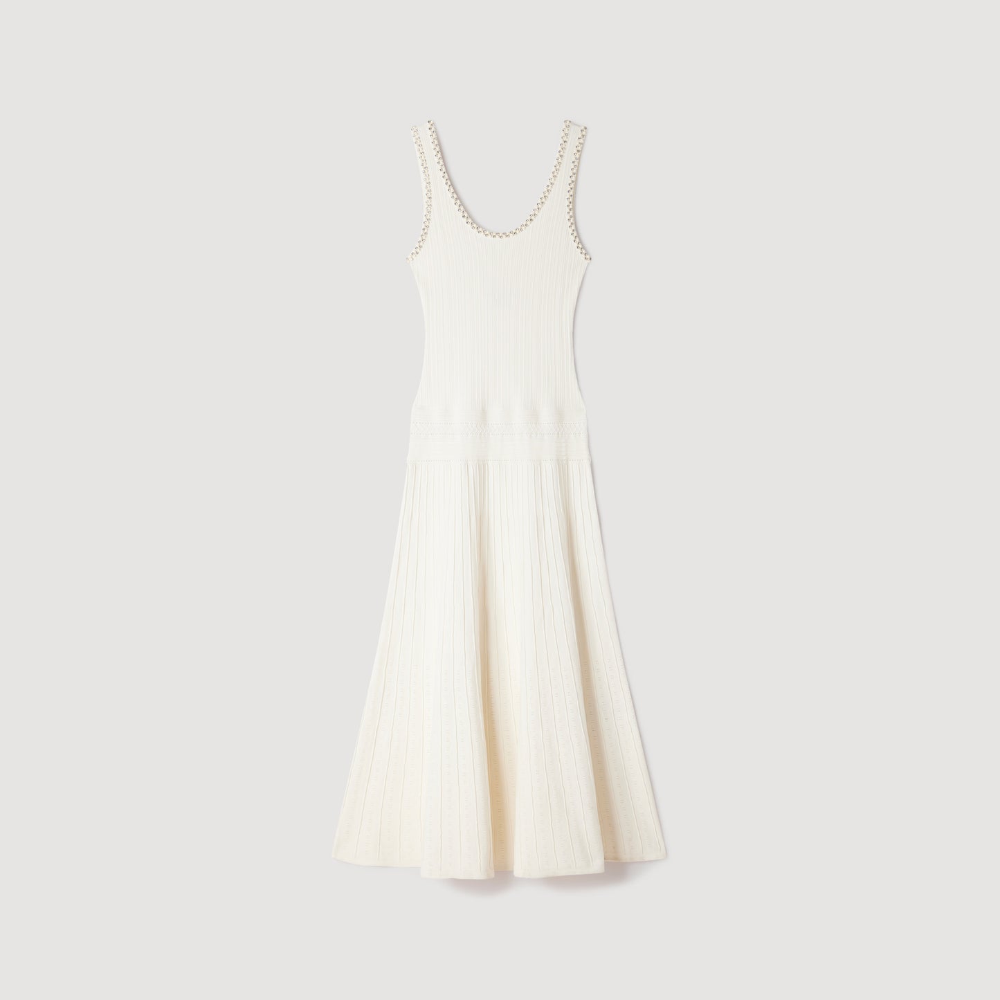 Vestido largo de punto con strass