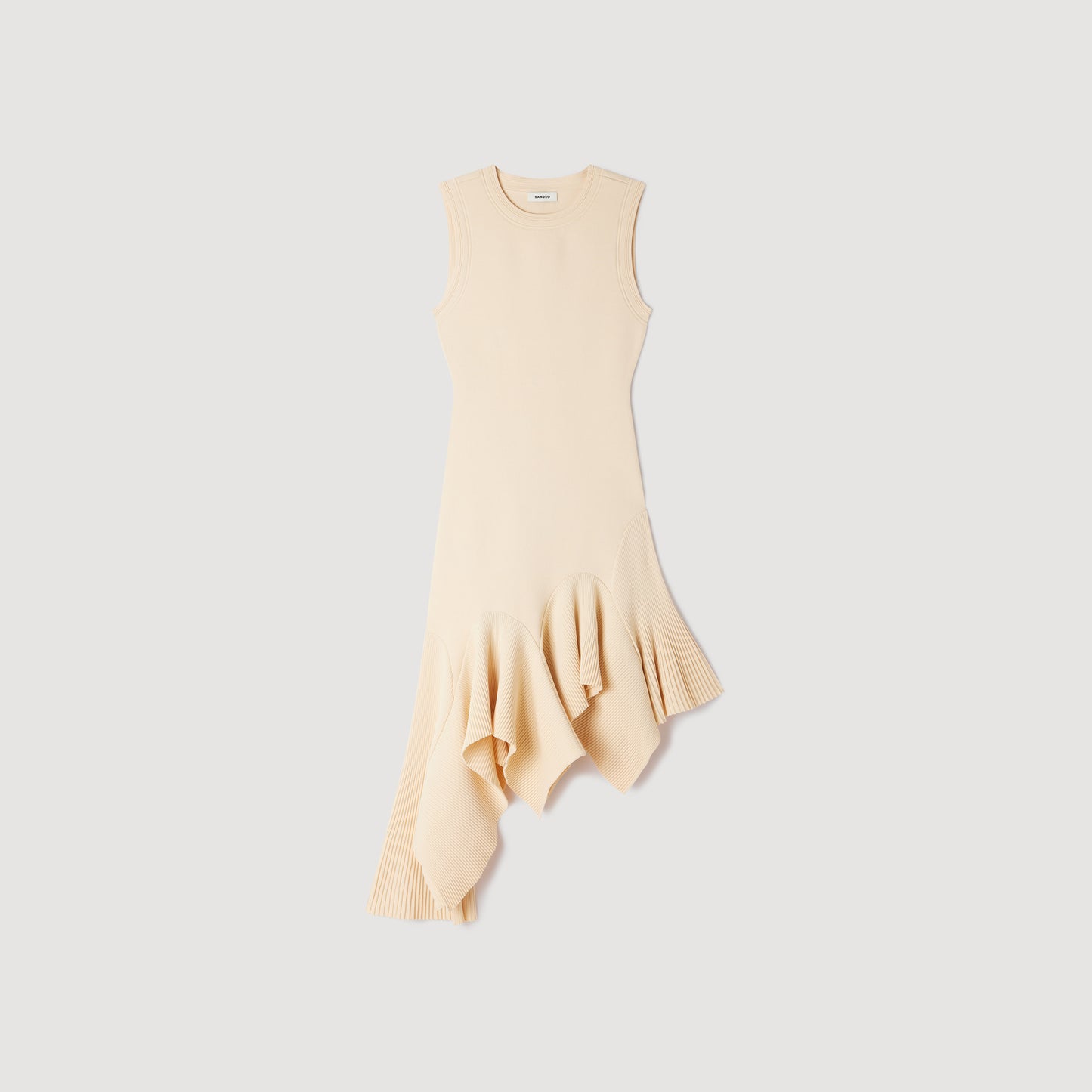 Vestido de punto asimétrico