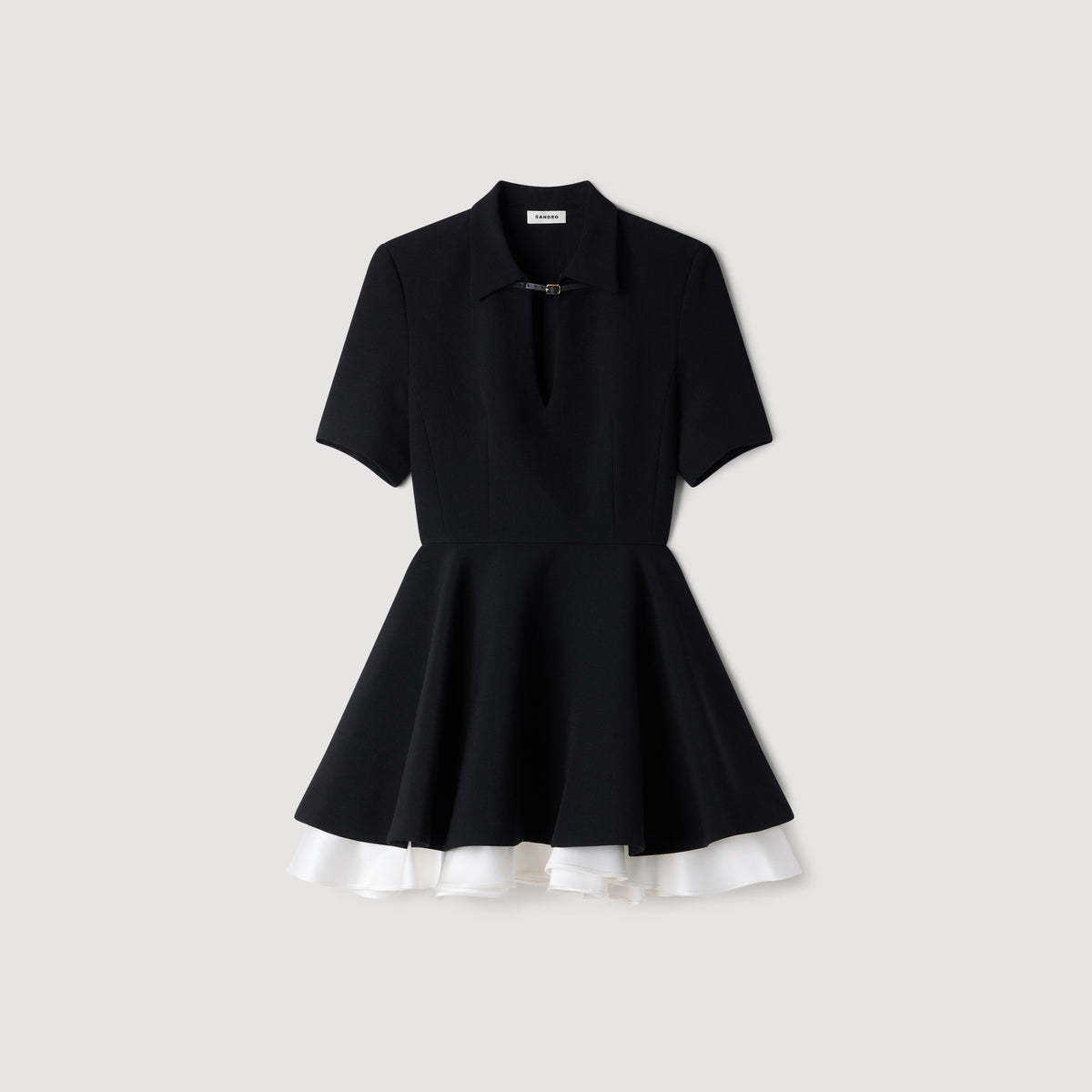 Vestido corto skater en contraste