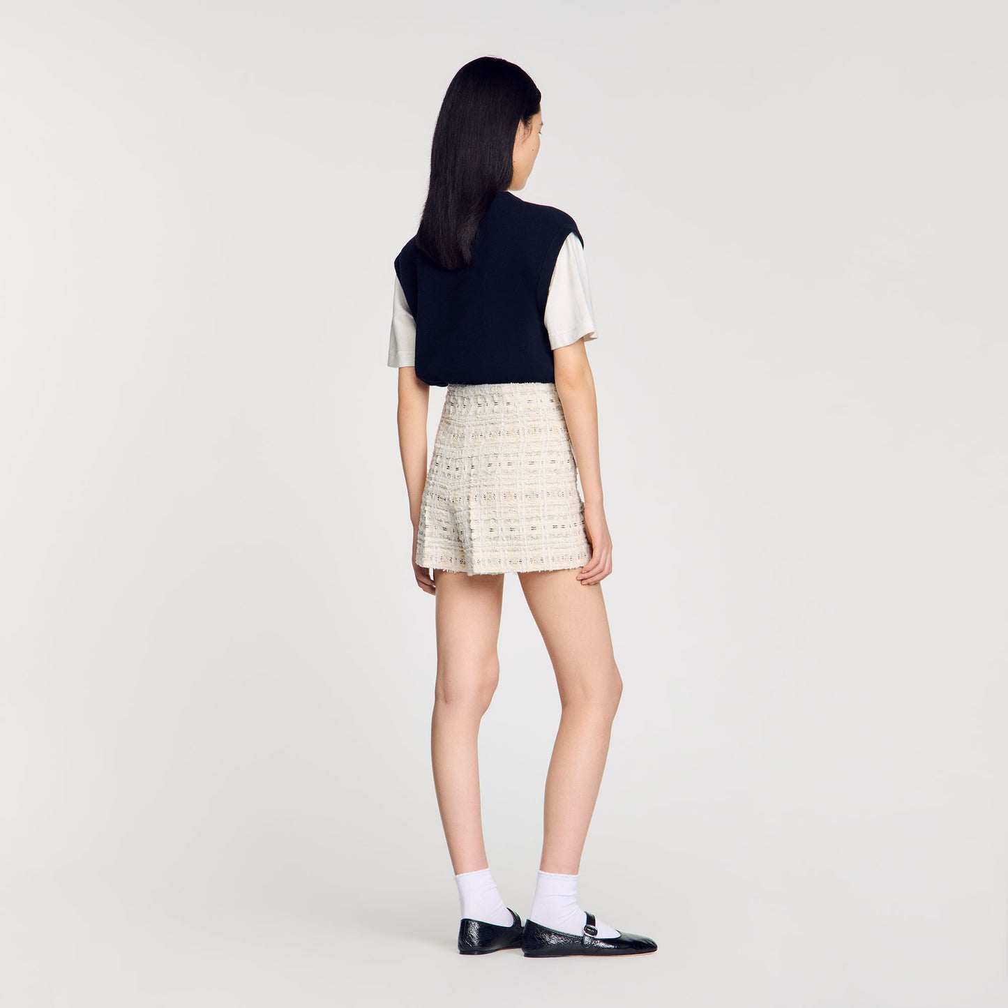 Short de tweed de fantasía