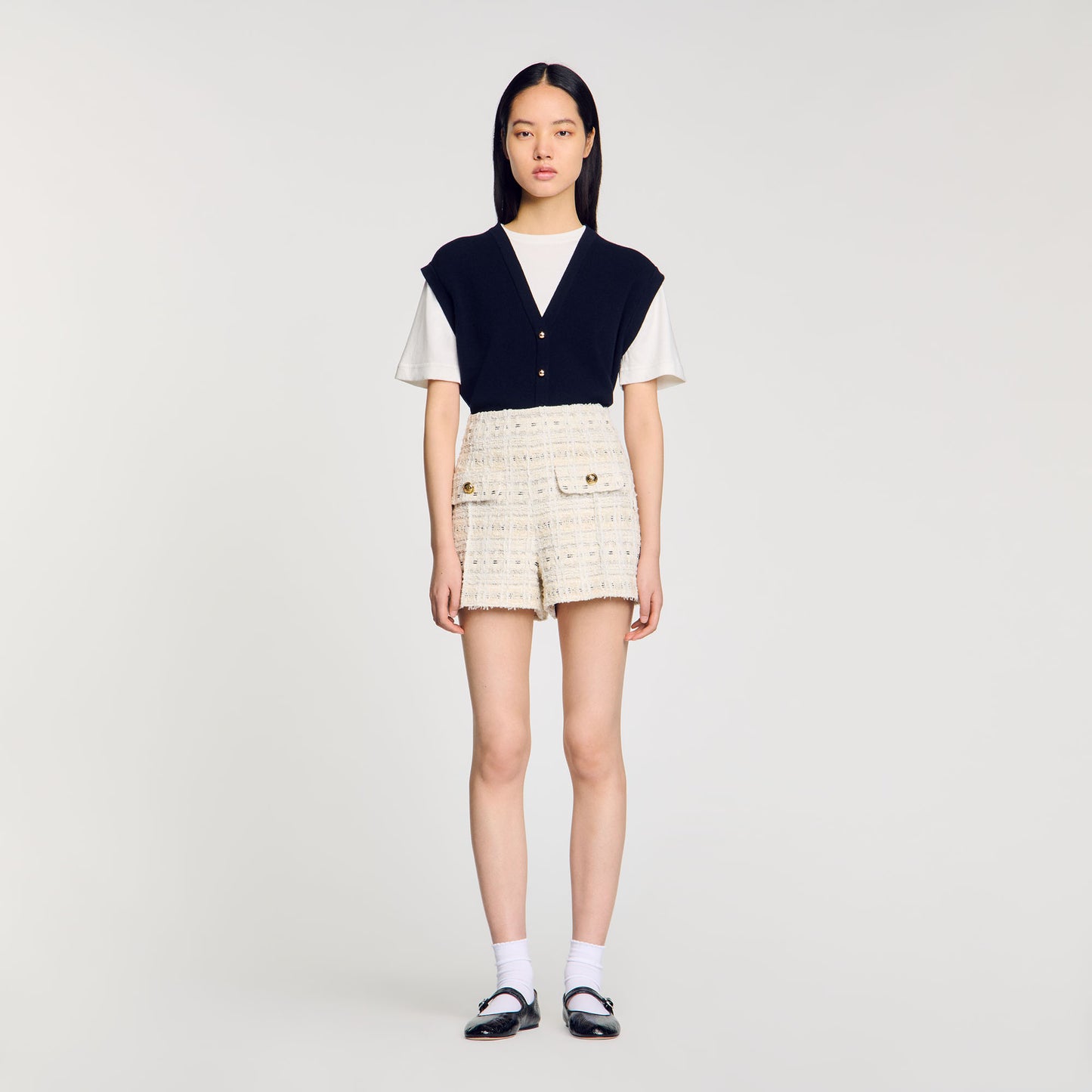 Short de tweed de fantasía