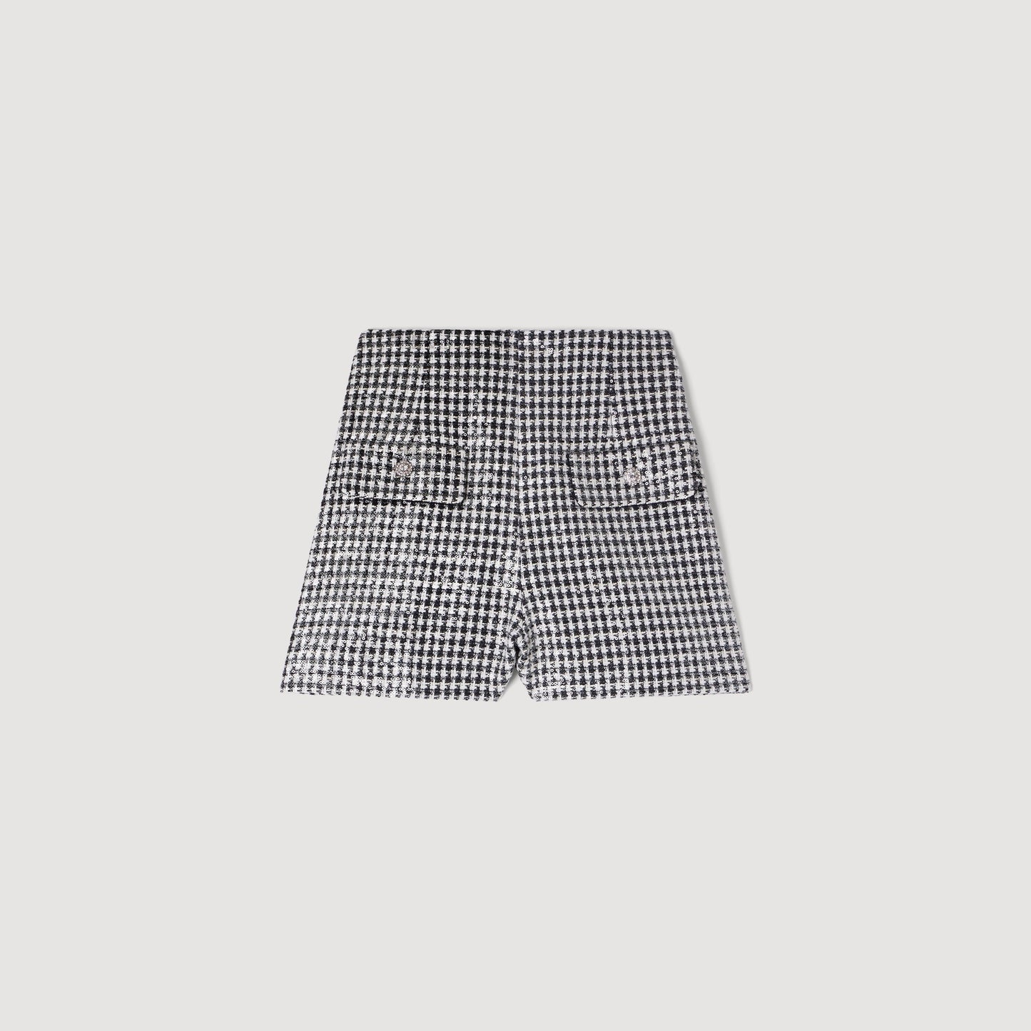 Short tweed lentejuelas pata gallo