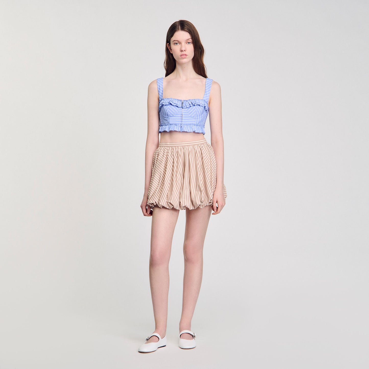 Top corto a rayas