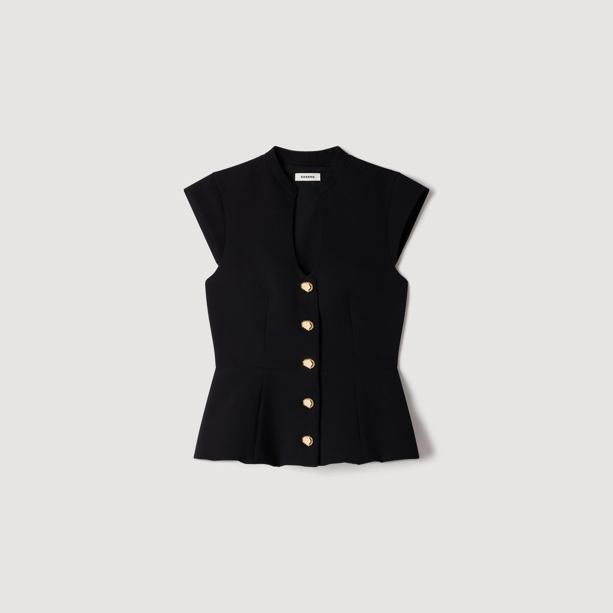Top peplum abotonado