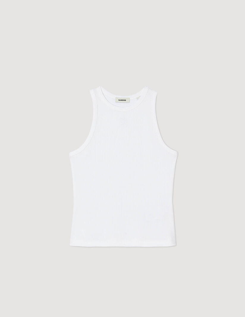 Camiseta sin mangas con bordado