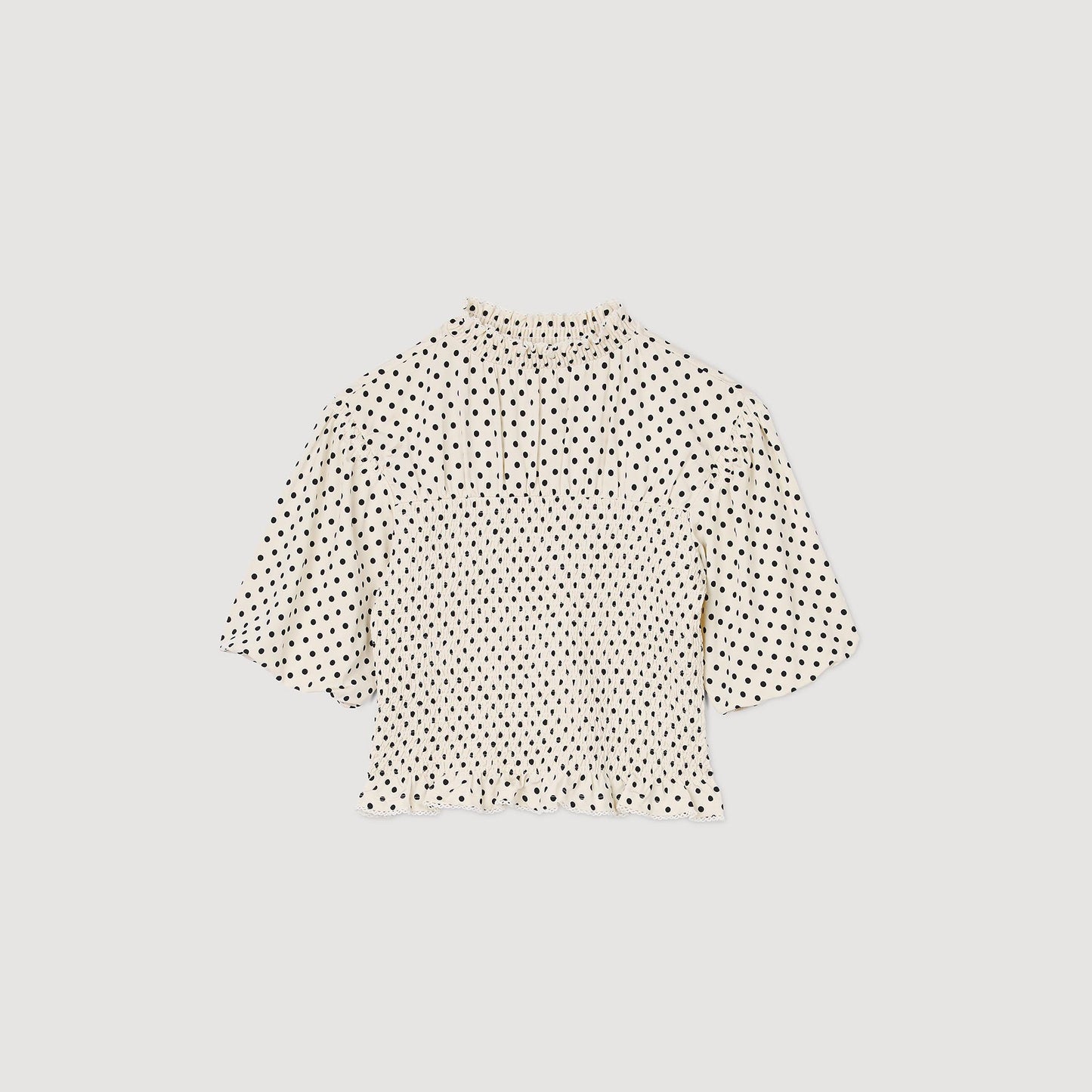 Camiseta fruncida de lunares